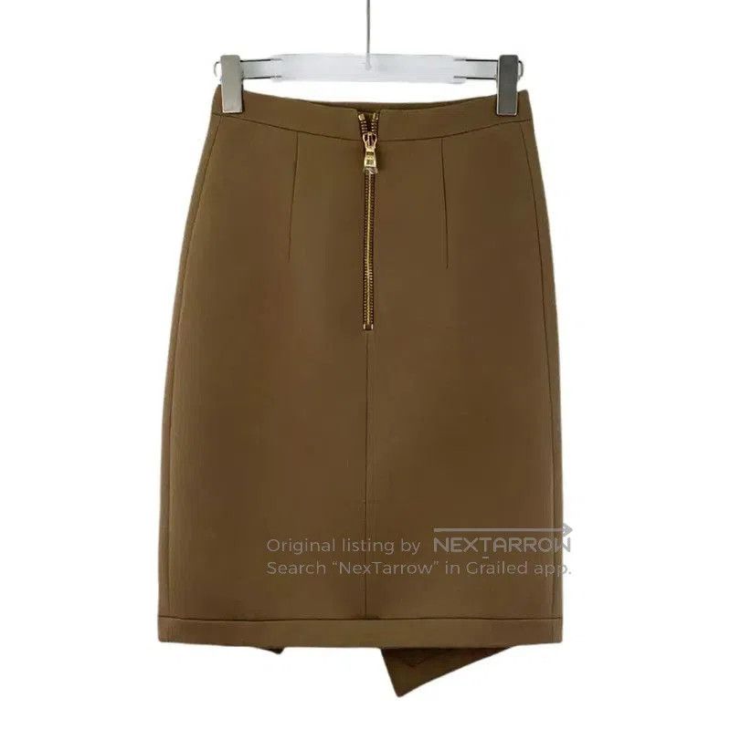 Balmain Balmain Women's Deep Brown Wool Skirt . Size 22" - 2 Thumbnail