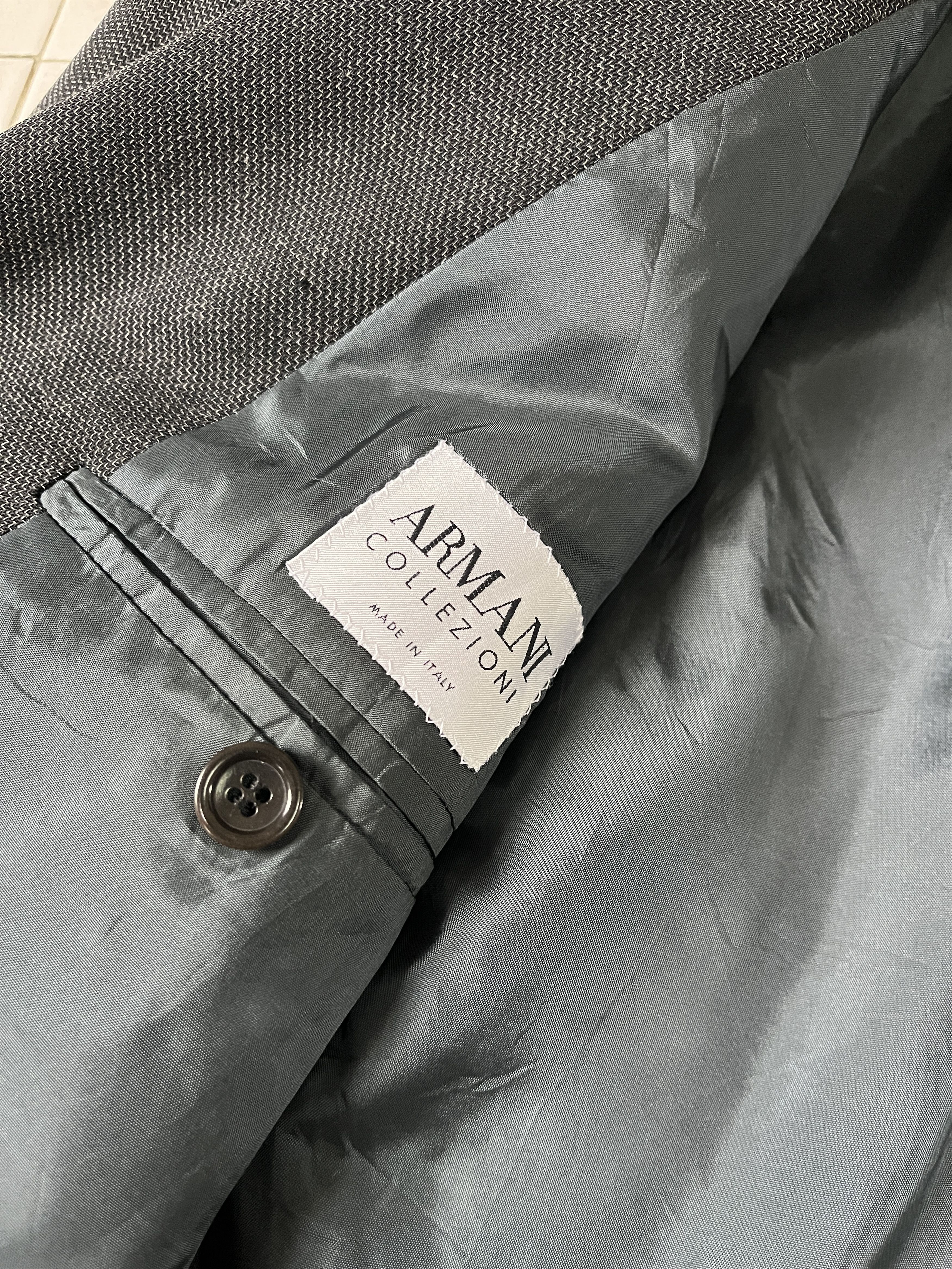 Armani Collezioni Armani Wool Blazer Grey Made in Italy Size 50R - 7 Thumbnail