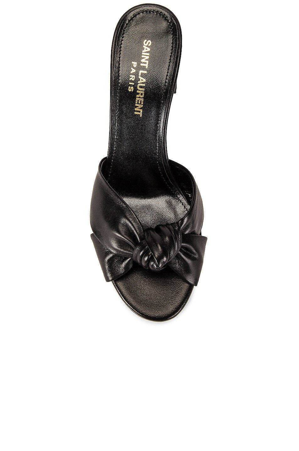Saint Laurent Paris o1bcso1str0326 Bianca Mules Sandals in Black Size US 7 / IT 37 - 4 Thumbnail