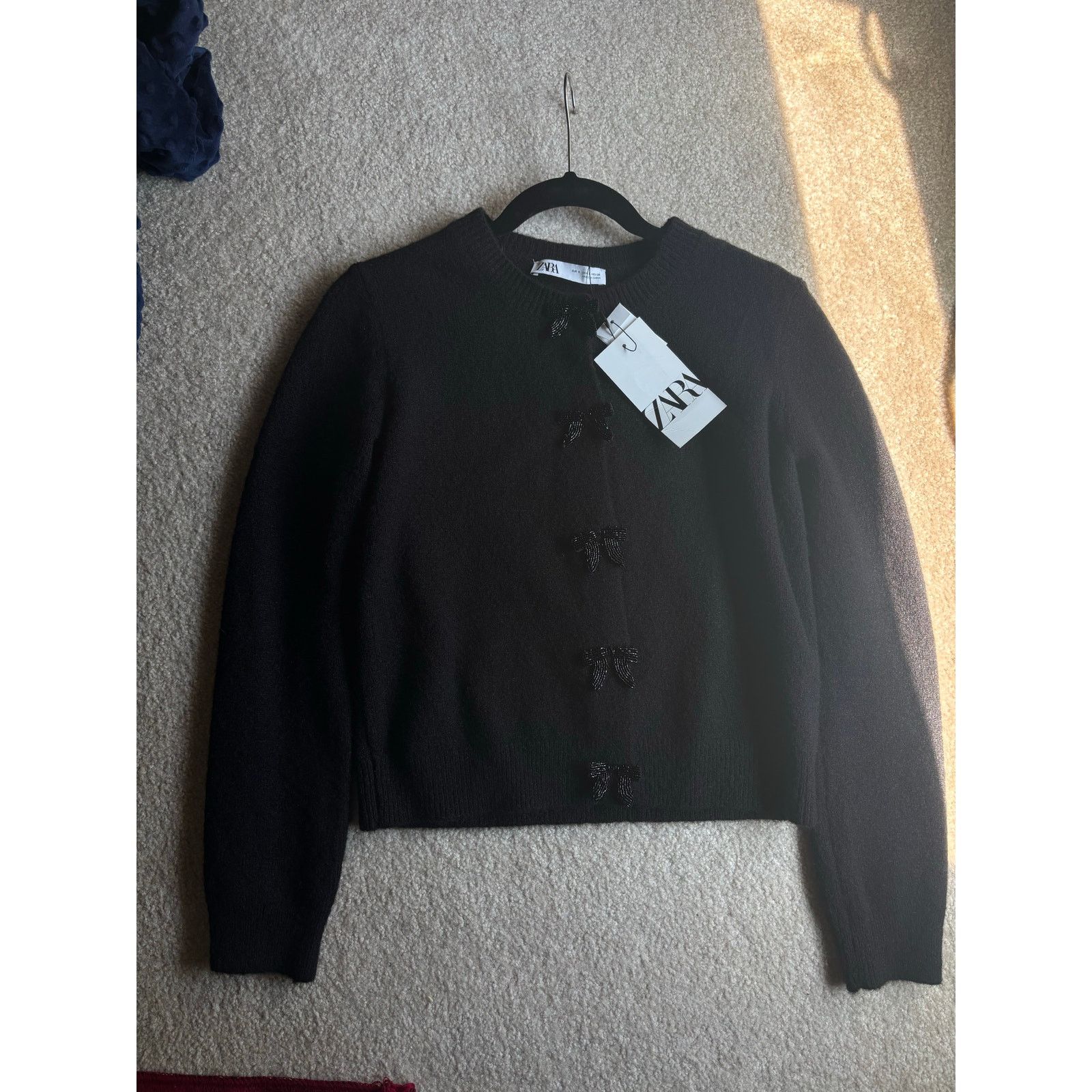 Zara NWT Zara Black Cardigan Sweater Sz S Size S / US 4 / IT 40 - 3 Thumbnail