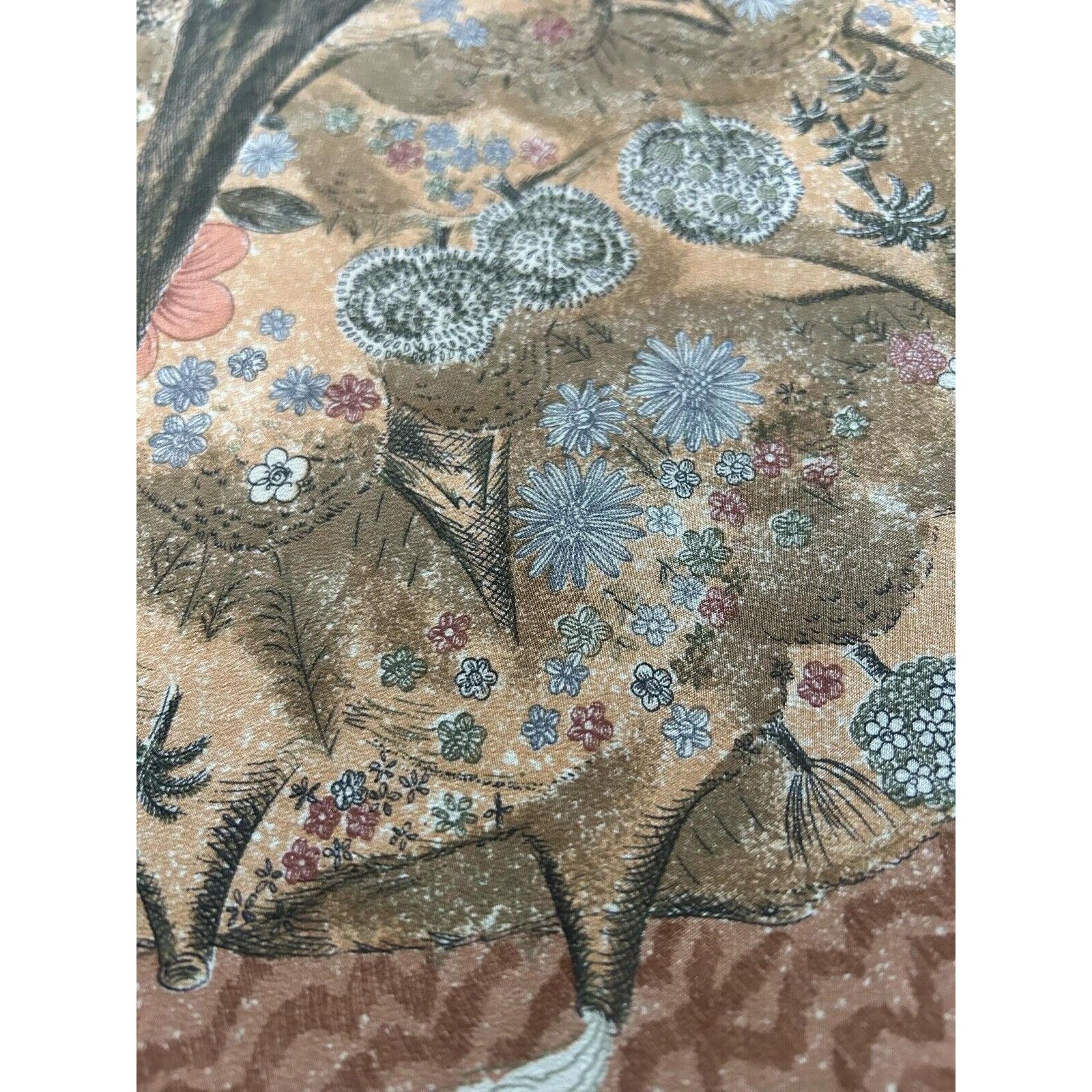 Other RENARD Beige & Brown Floral Silk Scarf 35" - 33´´ EX COND Size ONE SIZE - 4 Thumbnail