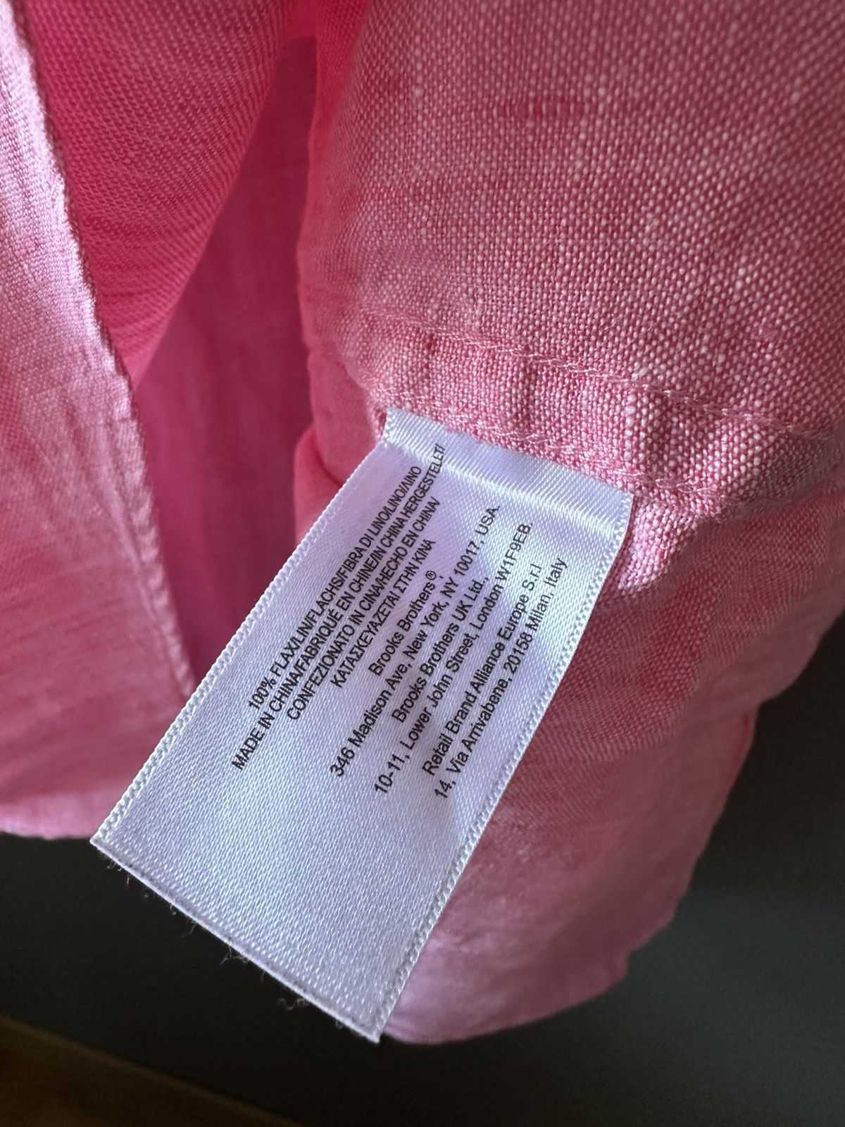 Brooks Brothers Brooks Brothers Pink Linen Slim Fit Shirt Size L Size US L / EU 52-54 / 3 - 4 Thumbnail