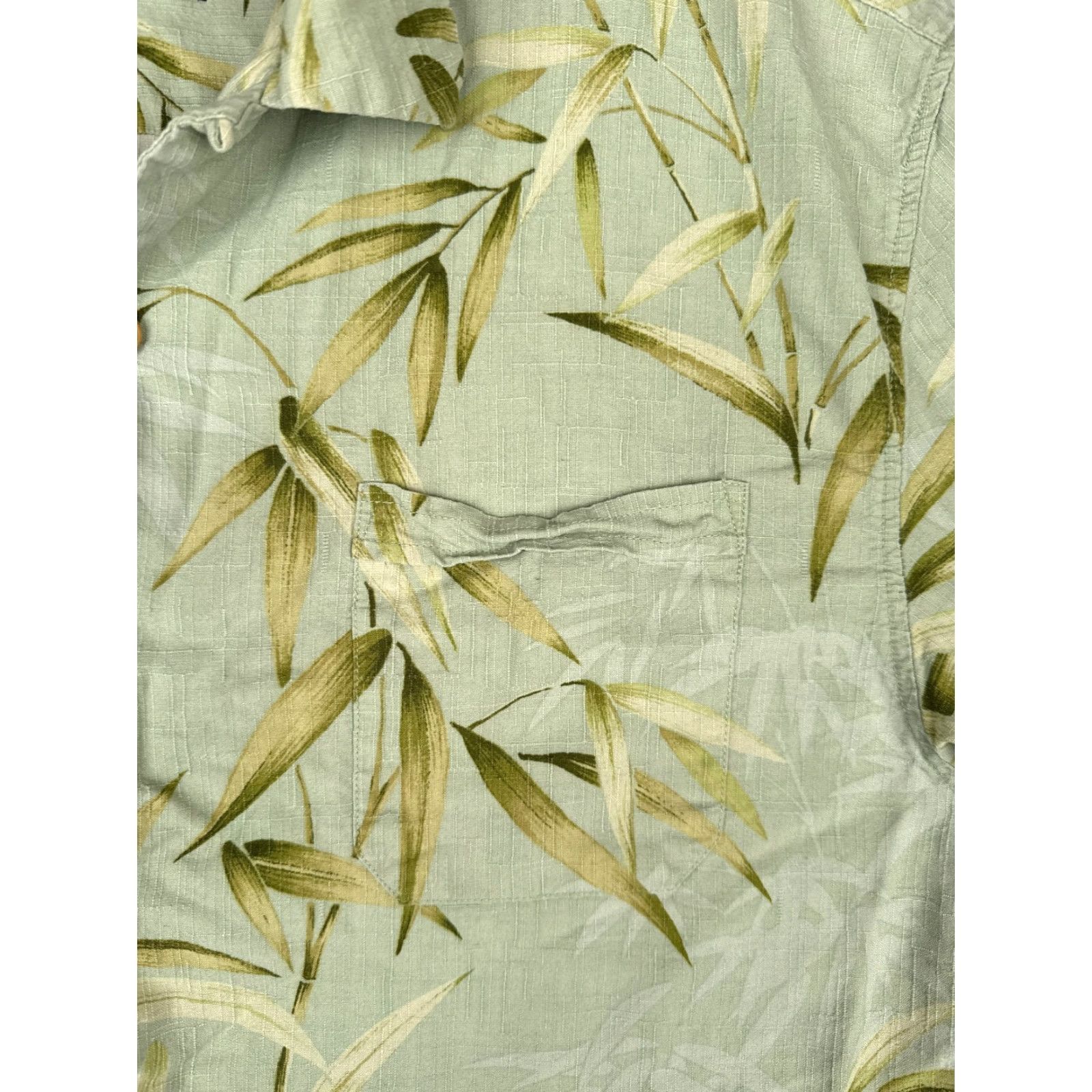 Vintage Jamaica Jaxx Shirt Men Large Green Leaf Floral Hawaiian 100% Silk Button Up Size US L / EU 52-54 / 3 - 6 Thumbnail