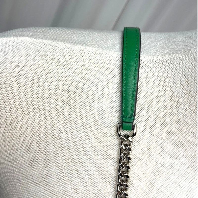 Kate Spade Green Leather Straw Convertible Crossbody Chain Purse Bag Size ONE SIZE - 8 Thumbnail