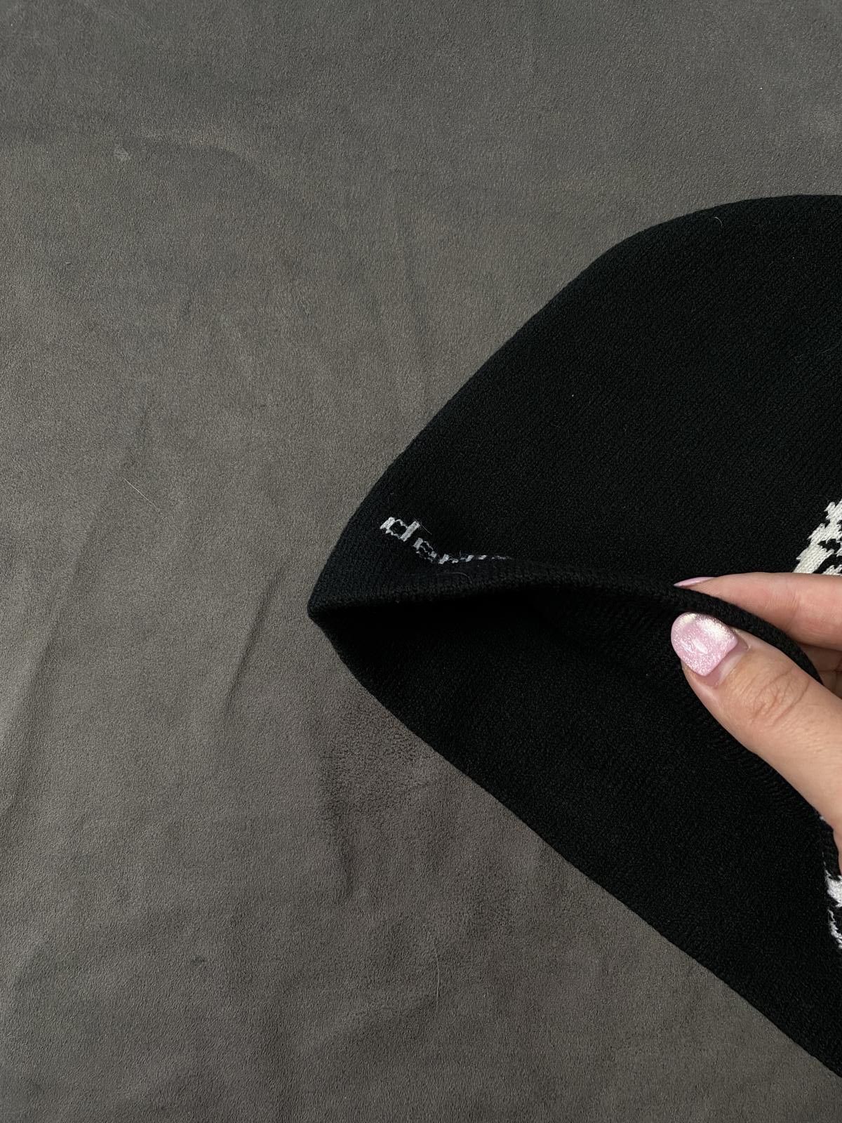 Japanese Brand deMISERABLE Ballpoint Graphic No Cuff Knit Beanie Hat Black Size ONE SIZE - 4 Thumbnail