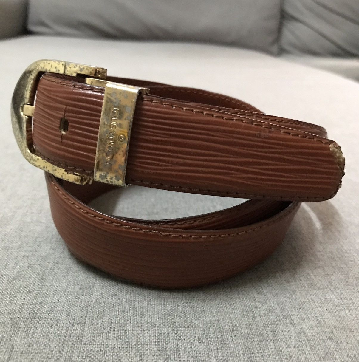 Louis Vuitton Vintage Louis Vuitton Epi Leather Brown Belt Size ONE SIZE - 3 Thumbnail