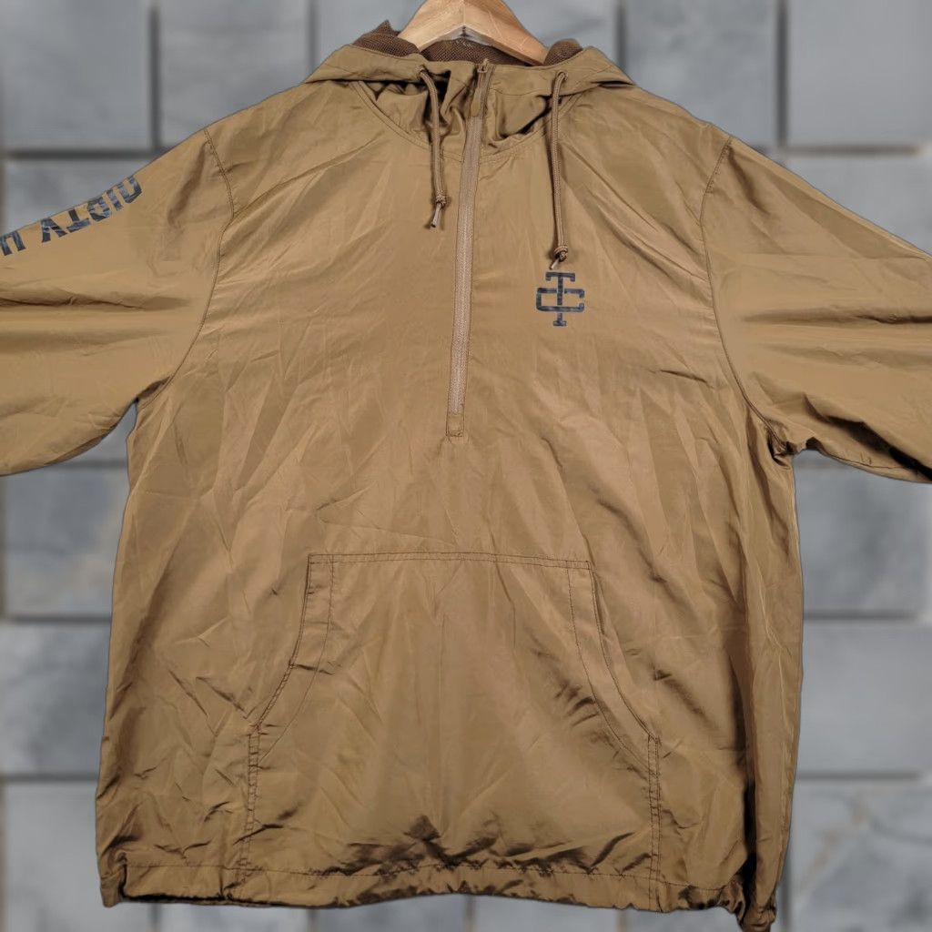 Vintage VINTAGE Windbreaker Money Theme Men's Jacket Zip Mustard XL Nylon Brown Dirty Hands Clean Money Shirt? Size US XL / EU 56 / 4 - 1 Thumbnail