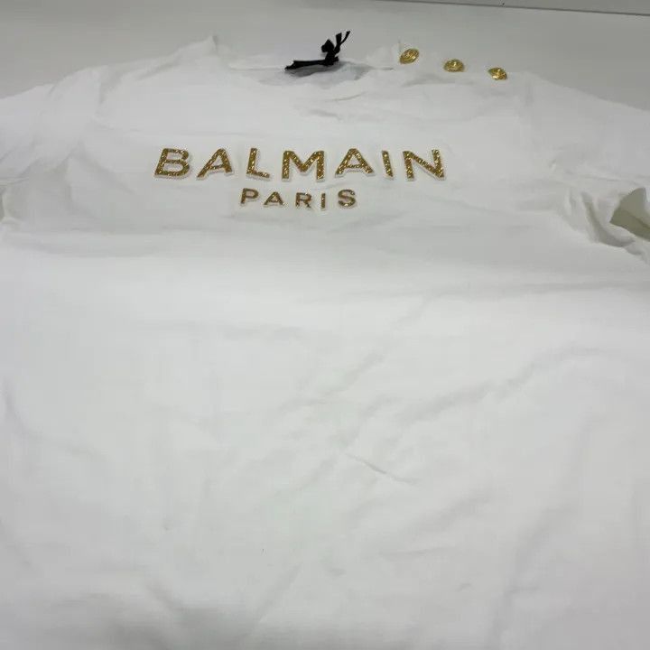 Balmain Balmain Kids Logo Print Round Neck T-Shirt -2507 Size US L / EU 52-54 / 3 - 5 Thumbnail