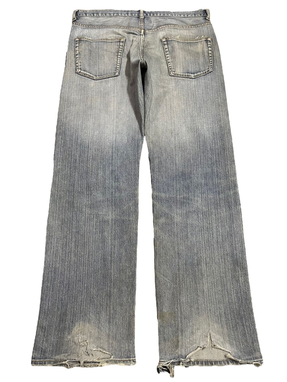 Jun Takahashi Vintage Japanese Brand Blue Wash Distress Loose Jeans Size US 36 / EU 52 - 2 Thumbnail