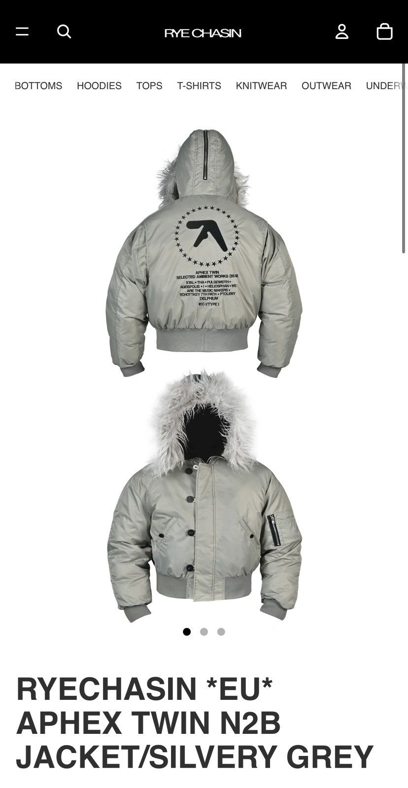 Other RYECHASIN APHEX TWIN GREY BOMBER Size US M / EU 48-50 / 2 - 1 Thumbnail