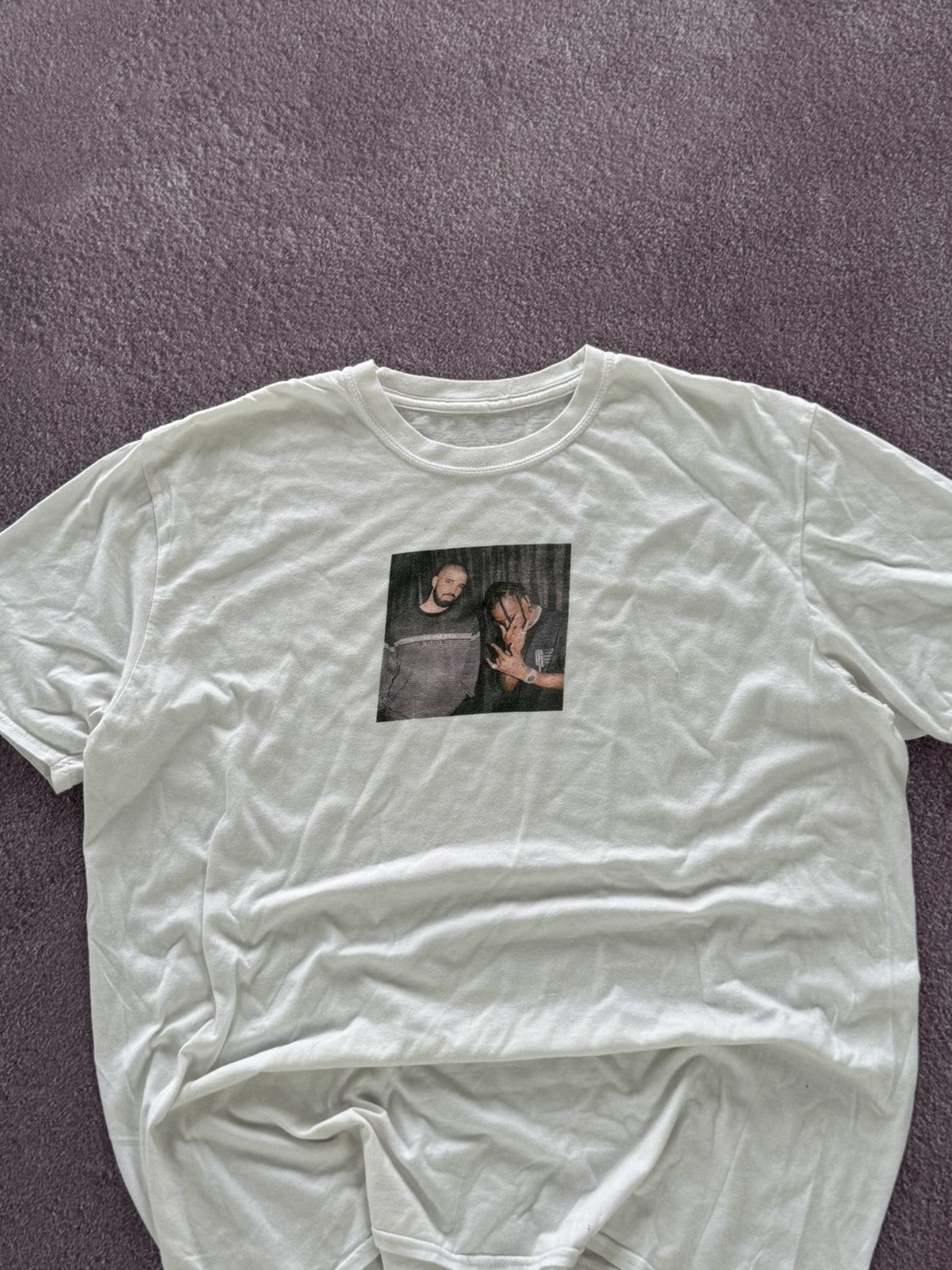 Rap Tees Drake x Travis Scott Graphic Print Y2K Retro T-Shirt Size US L / EU 52-54 / 3 - 2 Thumbnail