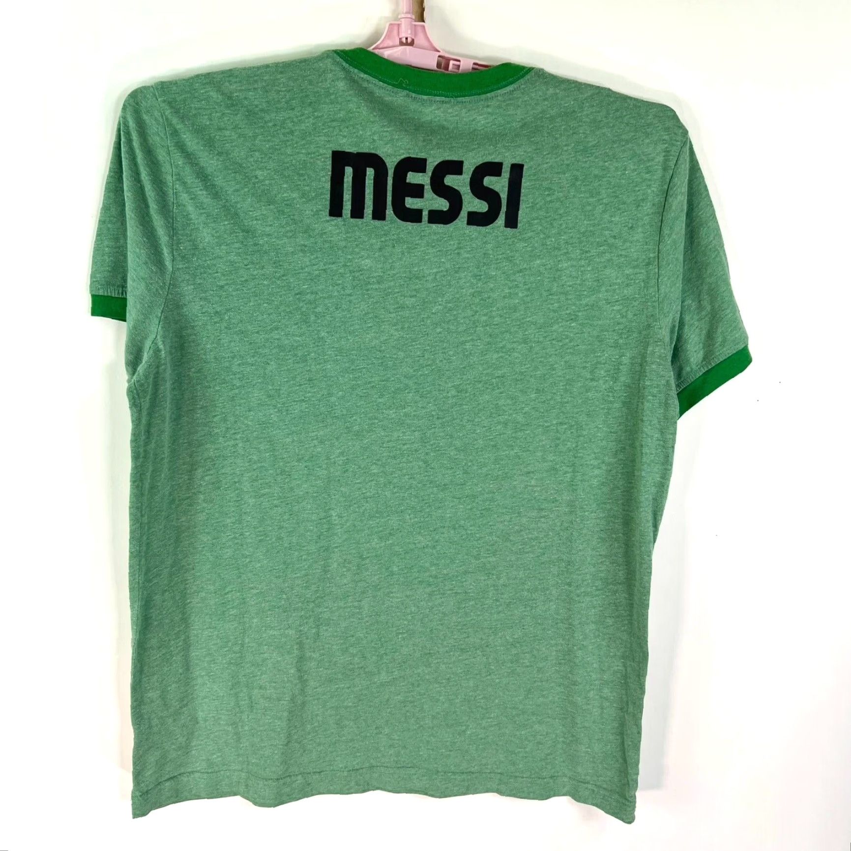 Vintage Messi #10 T Shirt - PSG Men’s Size M Green - Adult Crew Neck Solid Tee, Vintage Look, 90s Style, Soccer Fan Gift Mens Size US M / EU 48-50 / 2 - 6 Thumbnail
