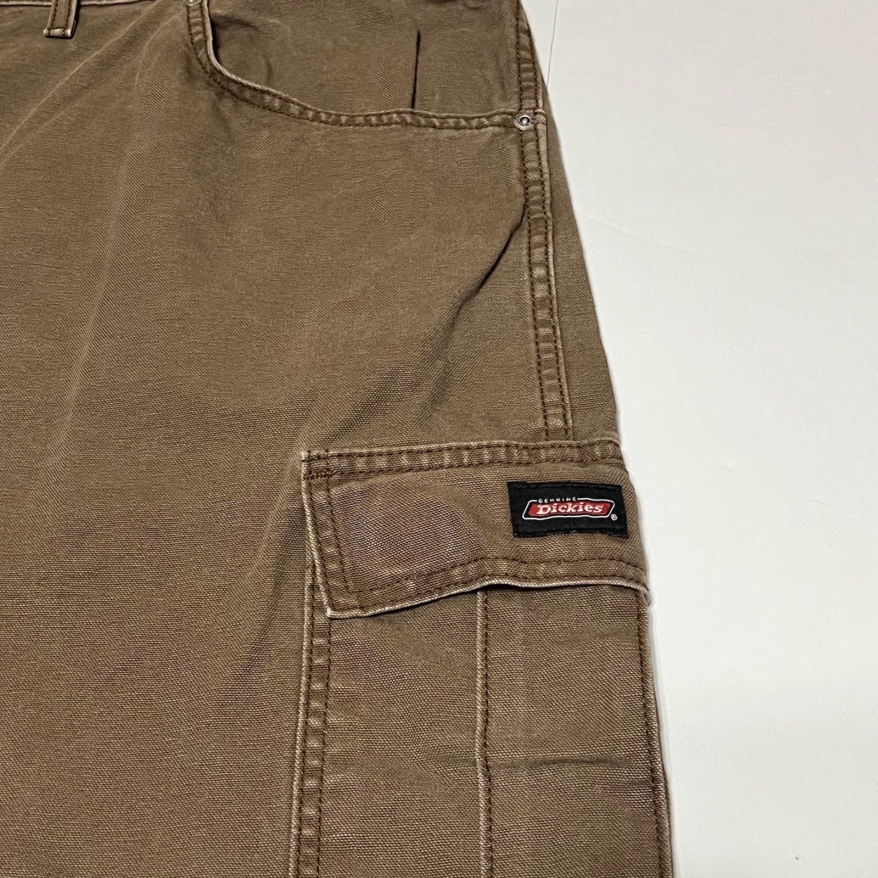 Dickies Dickies Mens Canvas Cargo Work Shorts 44x13 Brown Cargo Shorts Mens Brown Canvas Dickies 44 13 Workwear Casual Size US 44 / EU 60 - 6 Thumbnail