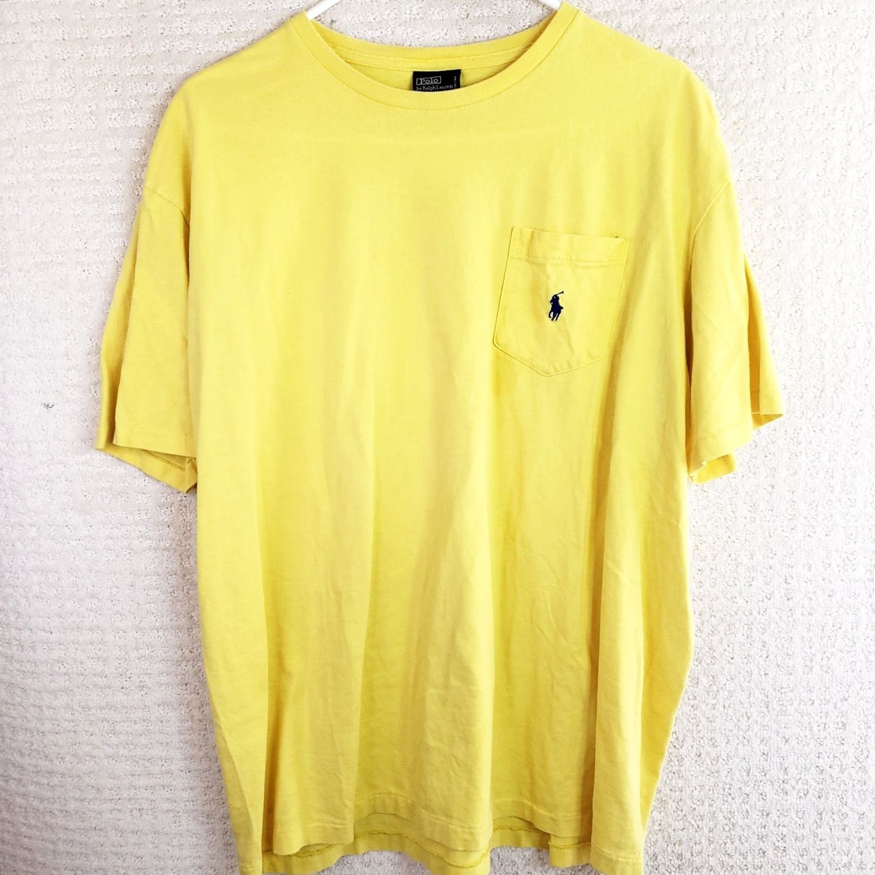Polo Ralph Lauren VINTAGE Polo Ralph Lauren T-Shirt Yellow Short Sleeve Mens L Cotton Knit Embroidered Logo Classic Fit All Seasons 90s Preppy Golf Mens Size US L / EU 52-54 / 3 - 2 Thumbnail