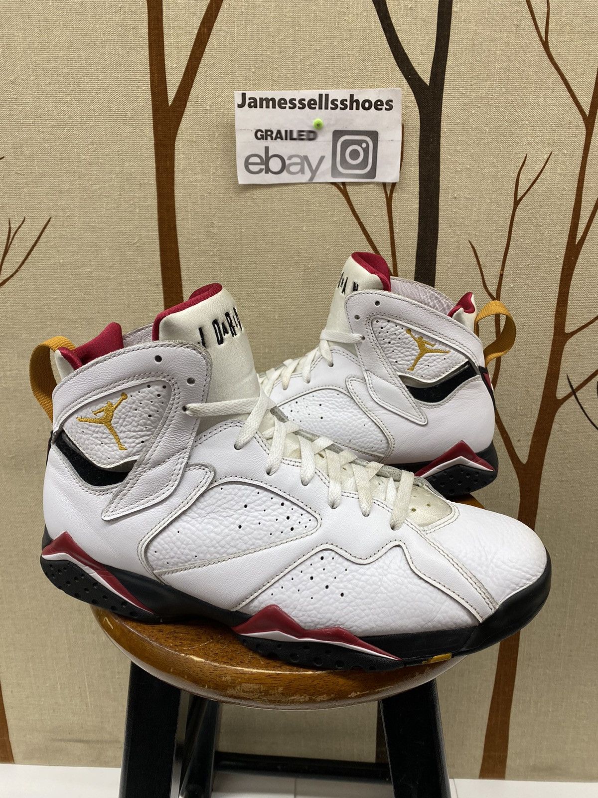 image of Jordan Nike Size 11 Jordan 7 Cardinal 2022 Shoes in White, Men's