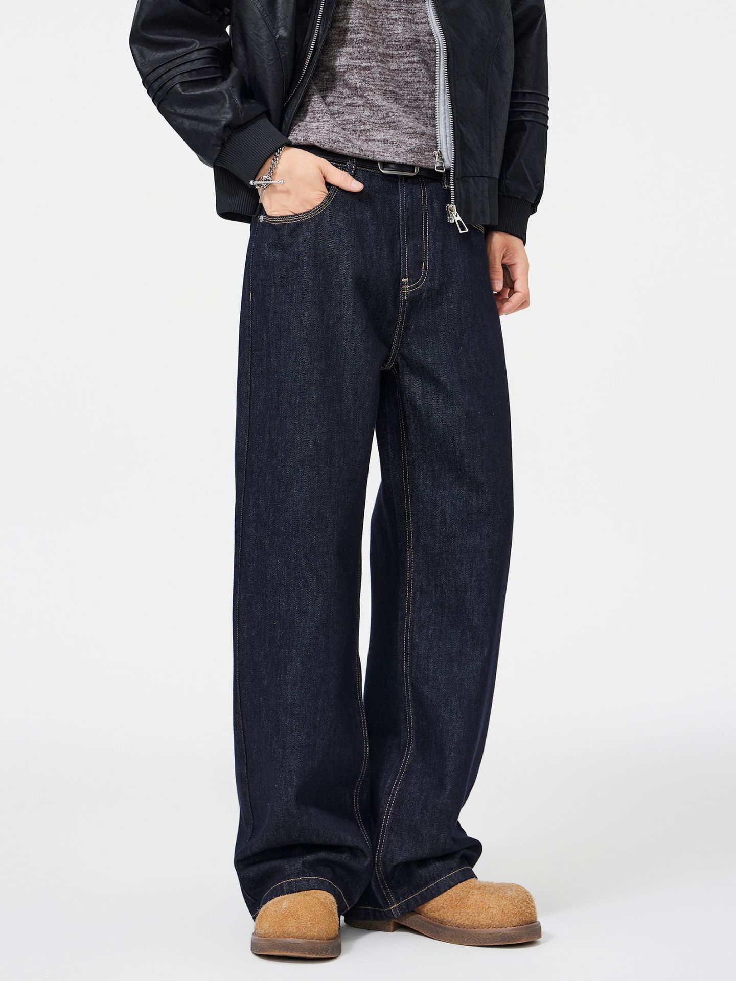 Japanese Brand Men's washed Cleanfit street Vibe straight leg jeans Size US 32 / EU 48 - 2 Thumbnail