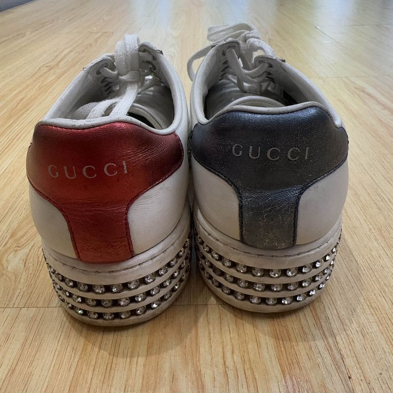 Gucci Ace Leather Crystal Sneakers for Women -