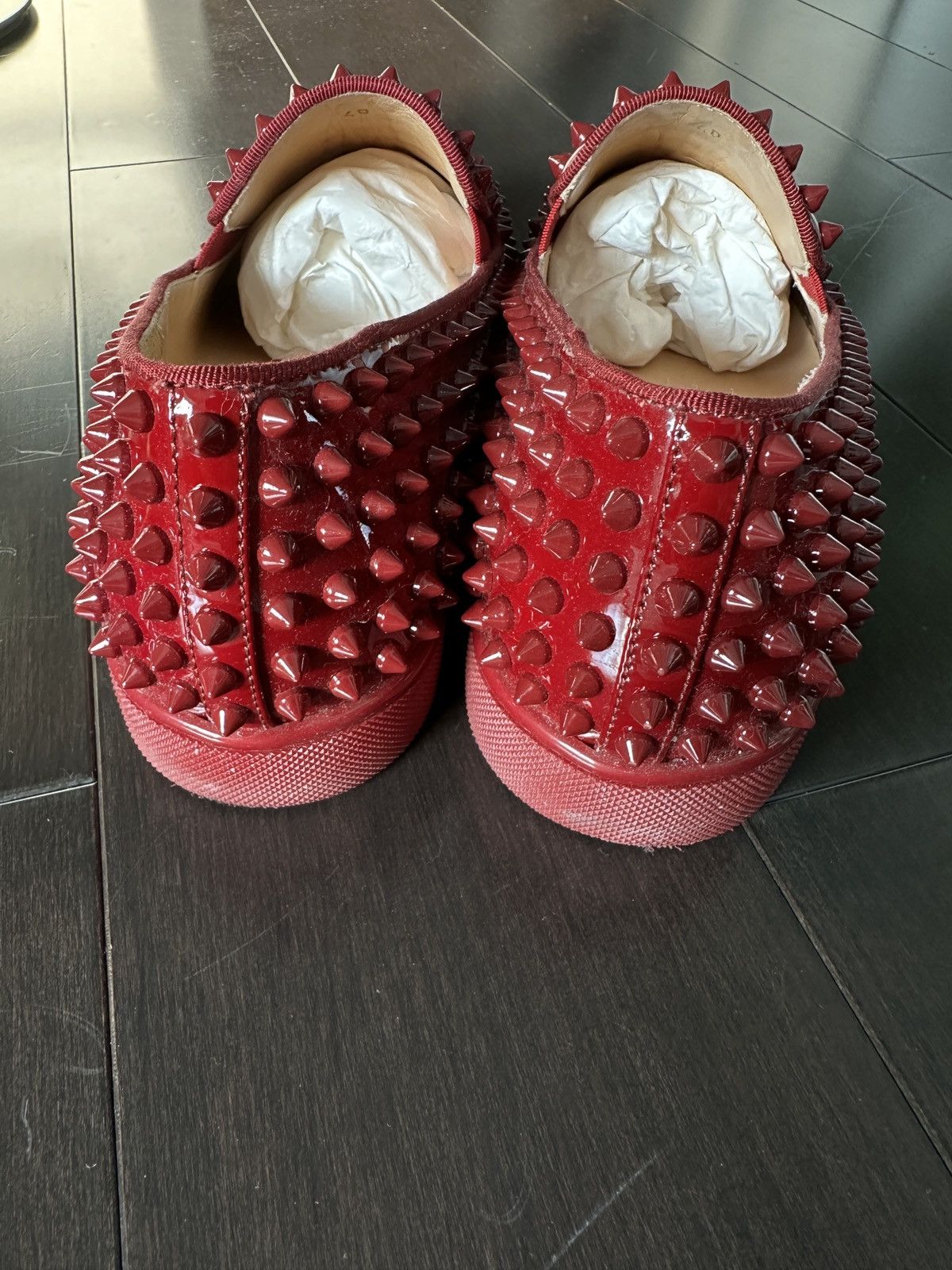 Christian Louboutin Roller-boat flat patent leather spiked shoes Size US 7 / EU 40 - 4 Thumbnail