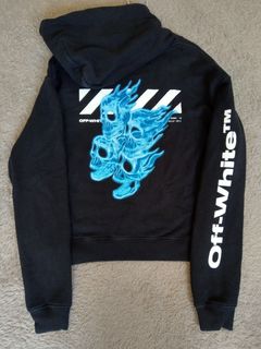 Off white clearance diag skulls hoodie