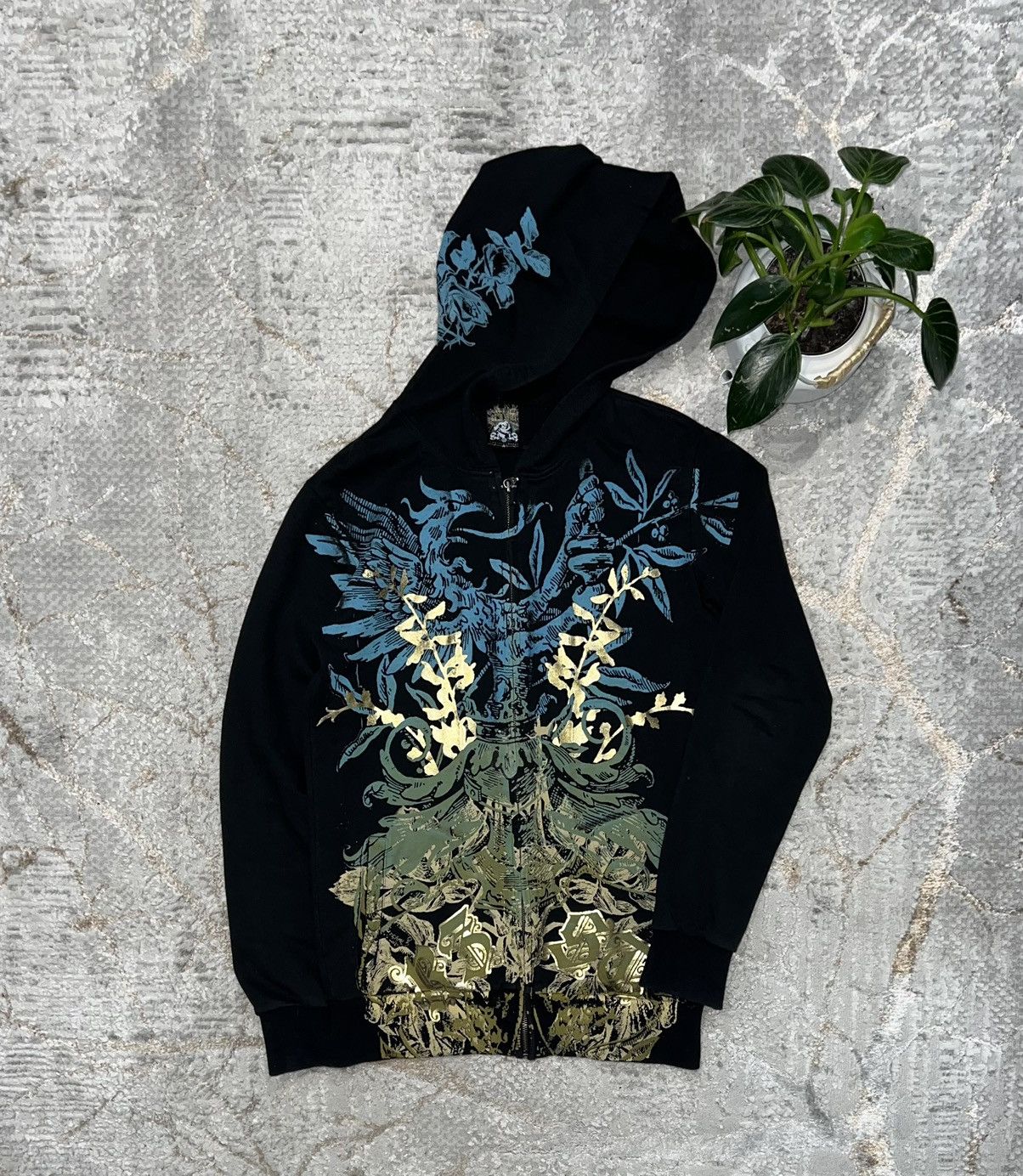 Ed Hardy × Vintage VINTAGE Y2K ED HARDY STYLE AFFLICTION SKULL ZIP HOODIE Size US S / EU 44-46 / 1 - 1 Thumbnail