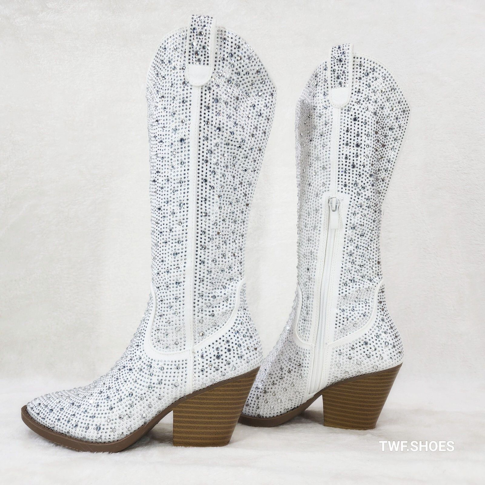 Other Wild One Glamour White / Silver Rhinestone Glam Country West Size US 6 / IT 36 - 1 Thumbnail