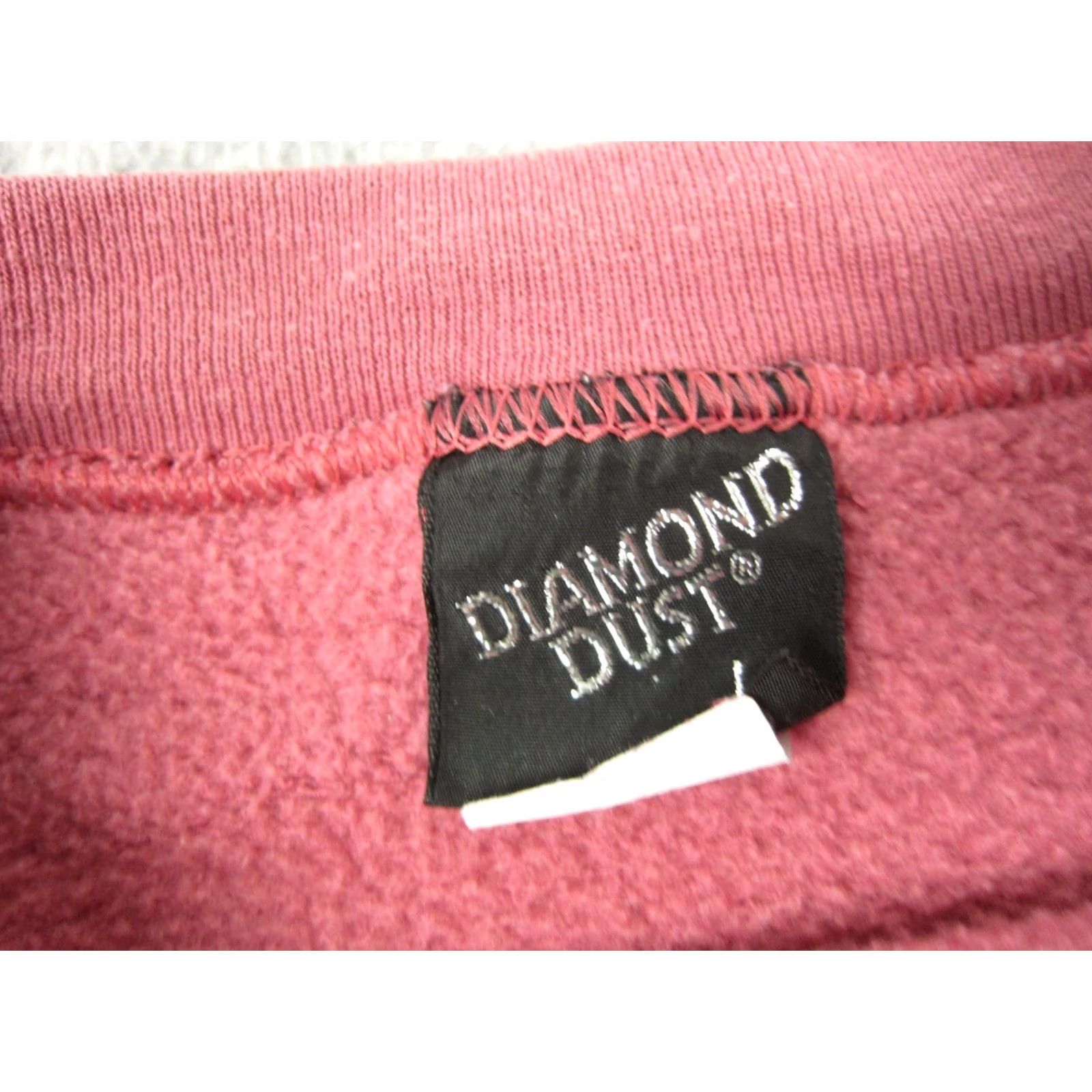Native VINTAGE Diamond Dust Sweatshirt Womens XL Pink Feather Crew Neck Pullover Cotton Blend Fleece 80s 90s Activewear Womens Size XL / US 12-14 / IT 48-50 - 4 Thumbnail