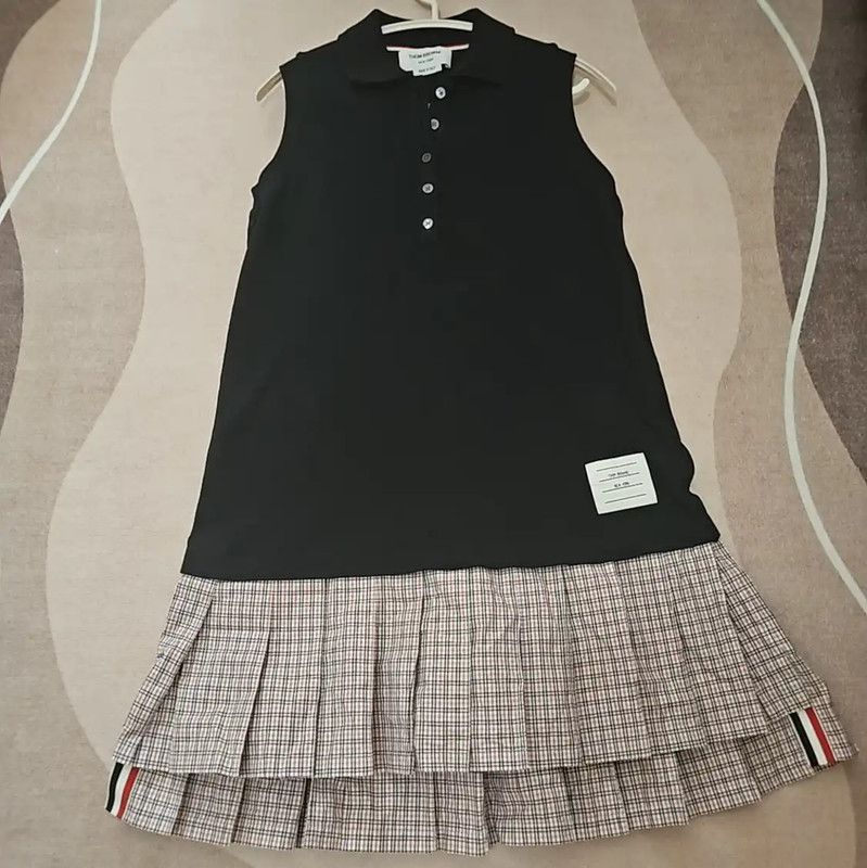 Thom Browne Thom Browne Navy Cotton Short Dress for Women 0089 Size L / US 10 / IT 46 - 1 Thumbnail