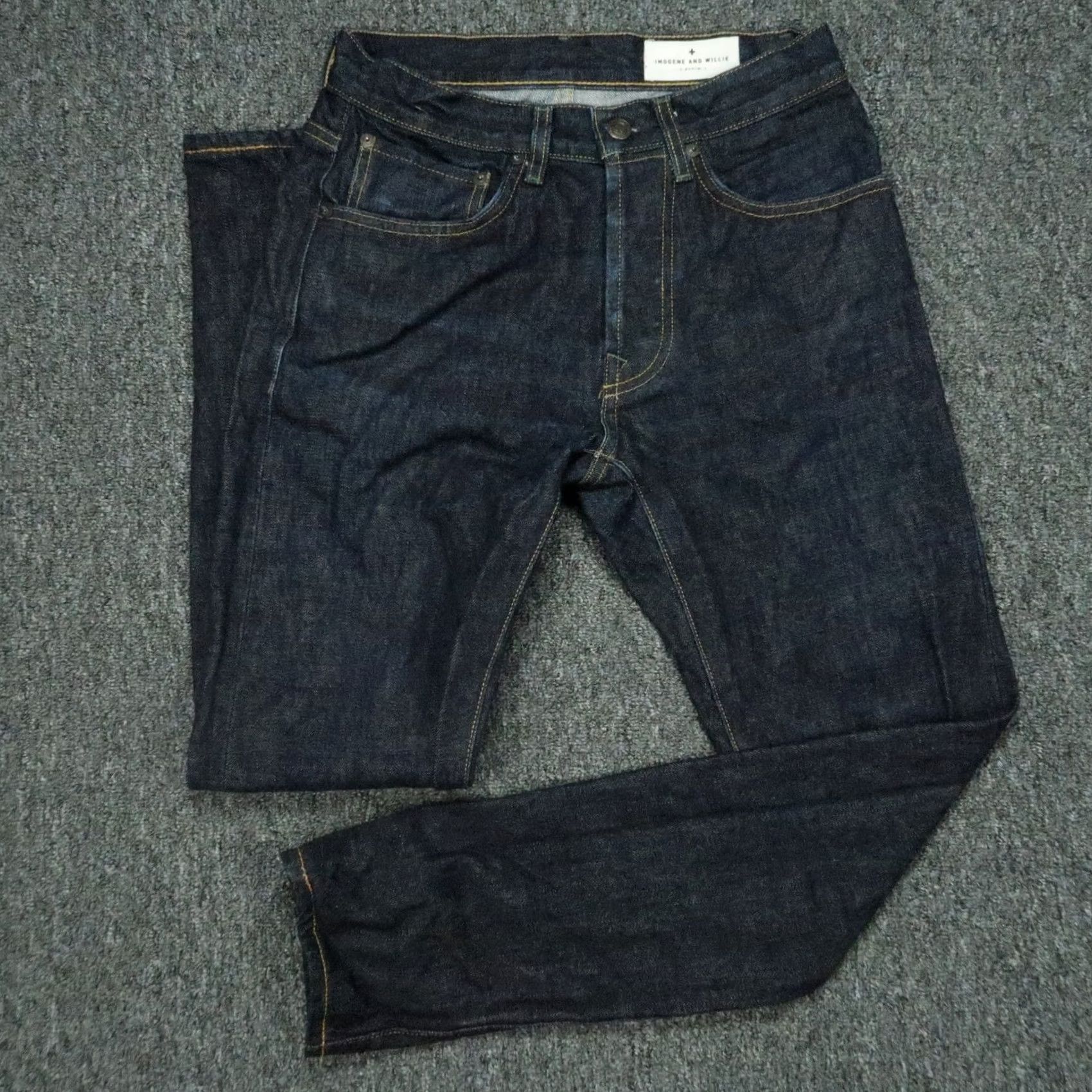 Imogene + Willie Imogene + Willie Jeans Mens 27x30 Indigo Blue 5 Pocket Dark Wash Button Fly Jeans Mens Regular 27 Indigo Blue 5-Pocket Design 30 In Inseam Vintage No Size US 27 - 2 Thumbnail
