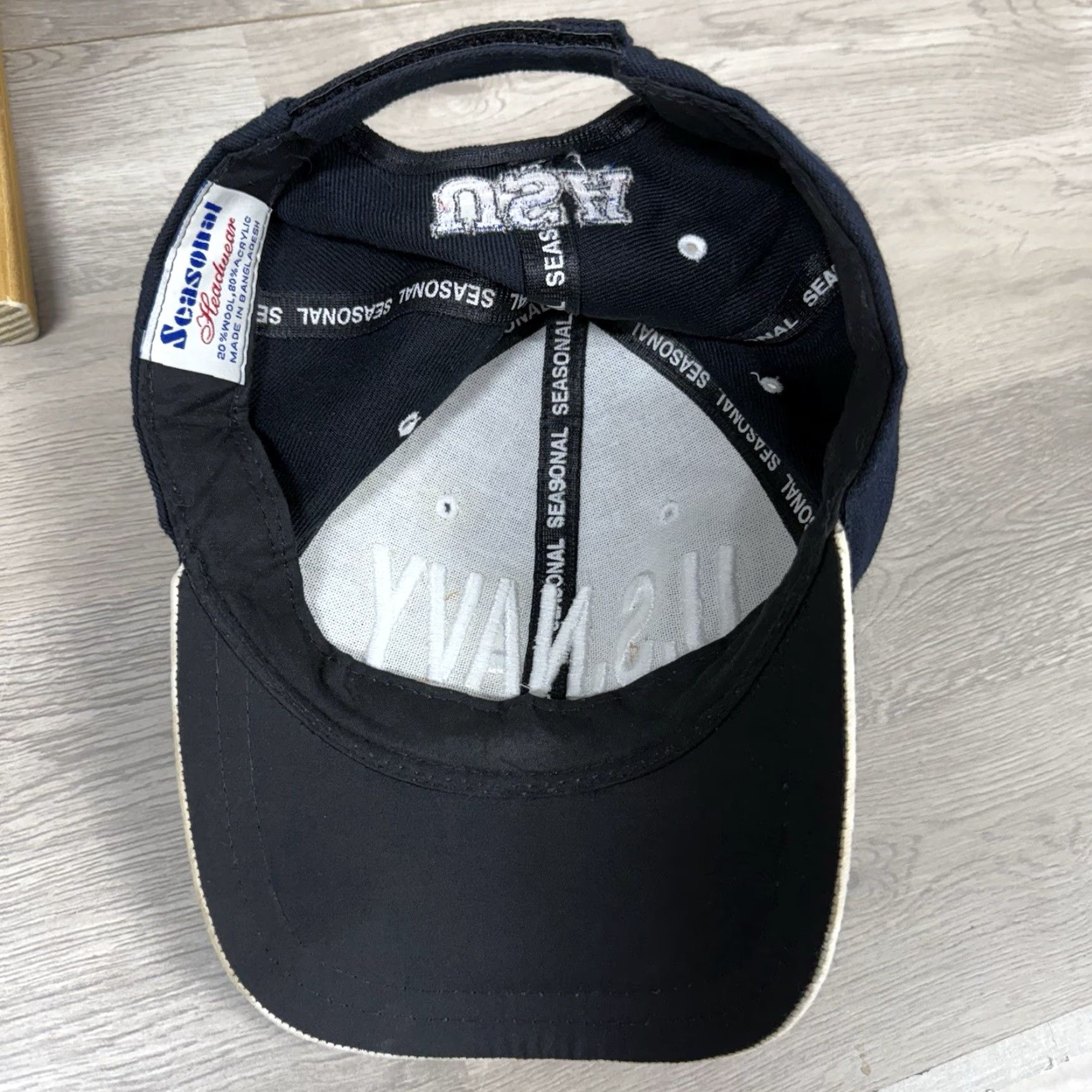 Vintage United States Navy Strapback Hat Blue One Size Adjustable Embroidered Baseball Cap Men Seasonal Headwear Size ONE SIZE - 7 Thumbnail
