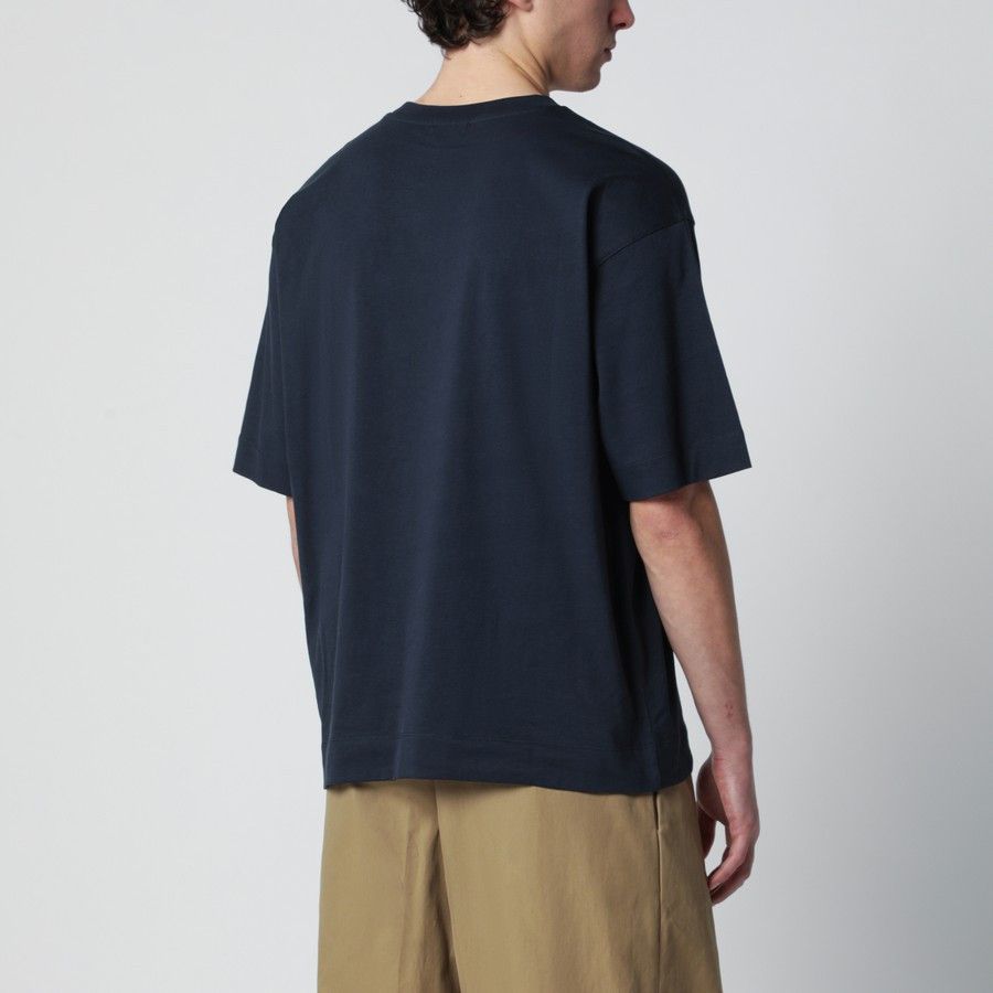Dries Van Noten o1d2blof0226 Cotton T-Shirt in Navy Blue Size US M / EU 48-50 / 2 - 3 Thumbnail