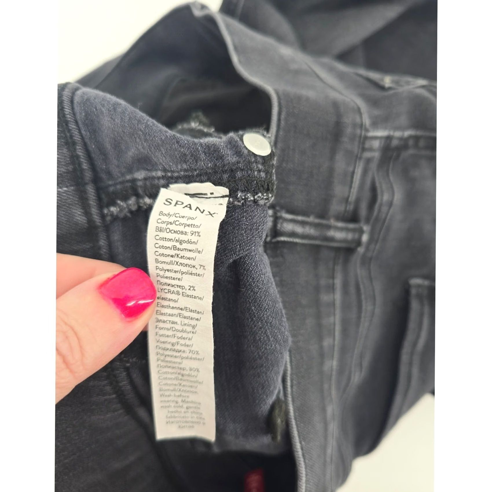 Spanx Spanx Jeans Womens Large Black Skinny Pull On High Rise Tummy Control Size 36" / US 14 / IT 50 - 5 Thumbnail