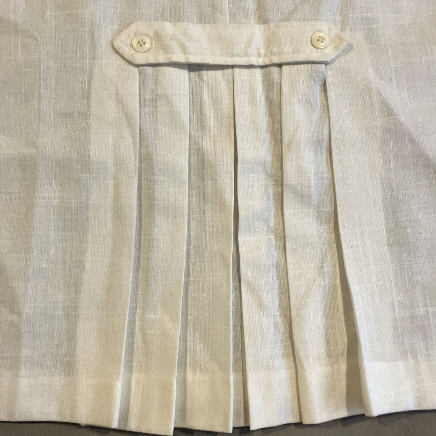 Vintage VINTAGE Michele White Linen Skirt Midi Button Belt On Back Size 11/12 Women Skirt Retro Straight & Pencil White Mens? Size 32" / US 10 / IT 46 - 3 Thumbnail