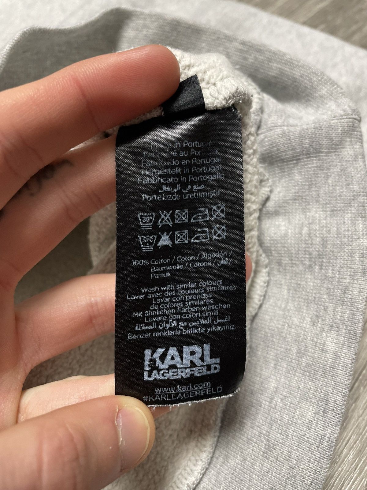Karl Lagerfeld Karl Lagerfeld Velour Cat Logo Gray Sweatshirt Size L / US 10 / IT 46 - 9 Thumbnail
