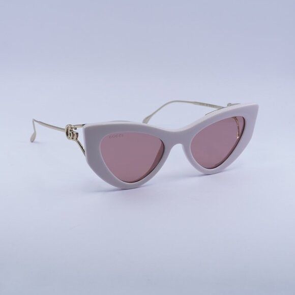 Gucci Gucci GG1565S 003 Sunglasses Shiny Ivory/Gold Cat Eye Frame Size ONE SIZE - 4 Thumbnail