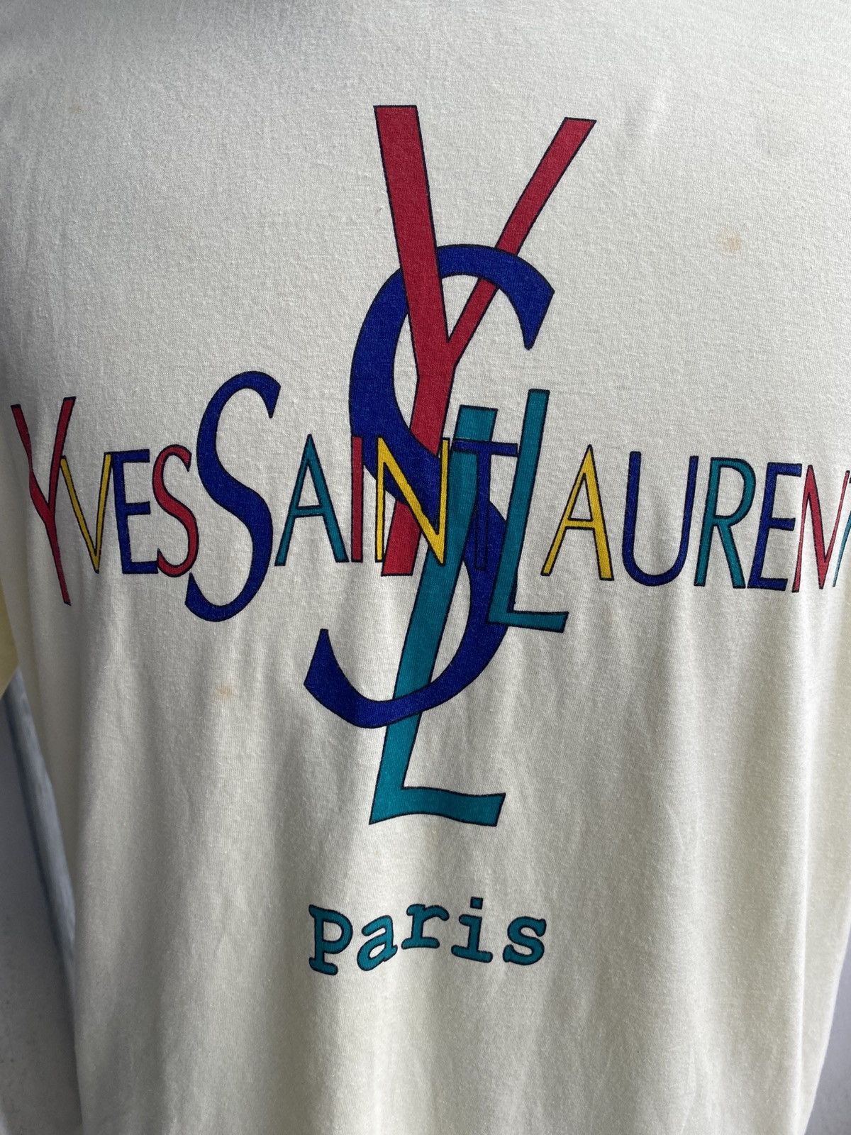 Yves Saint Laurent Vintage YSL Spell out tshirt Size US L / EU 52-54 / 3 - 5 Thumbnail