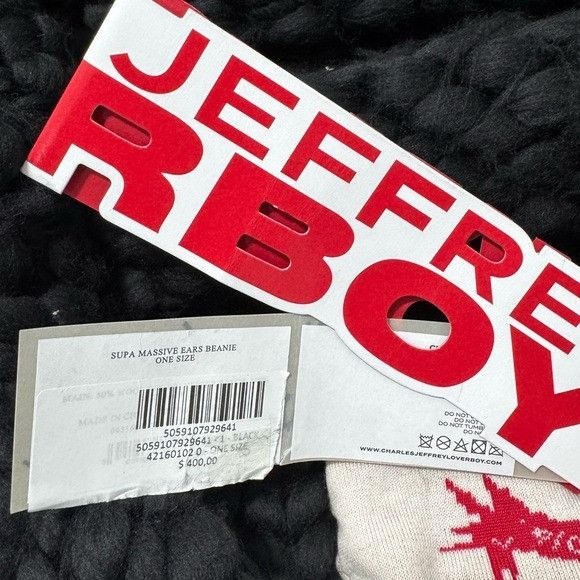 Charles Jeffrey LOVERBOY Charles Jeffrey Loverboy Supa Massive Ears Beanie Black Size ONE SIZE - 5 Thumbnail