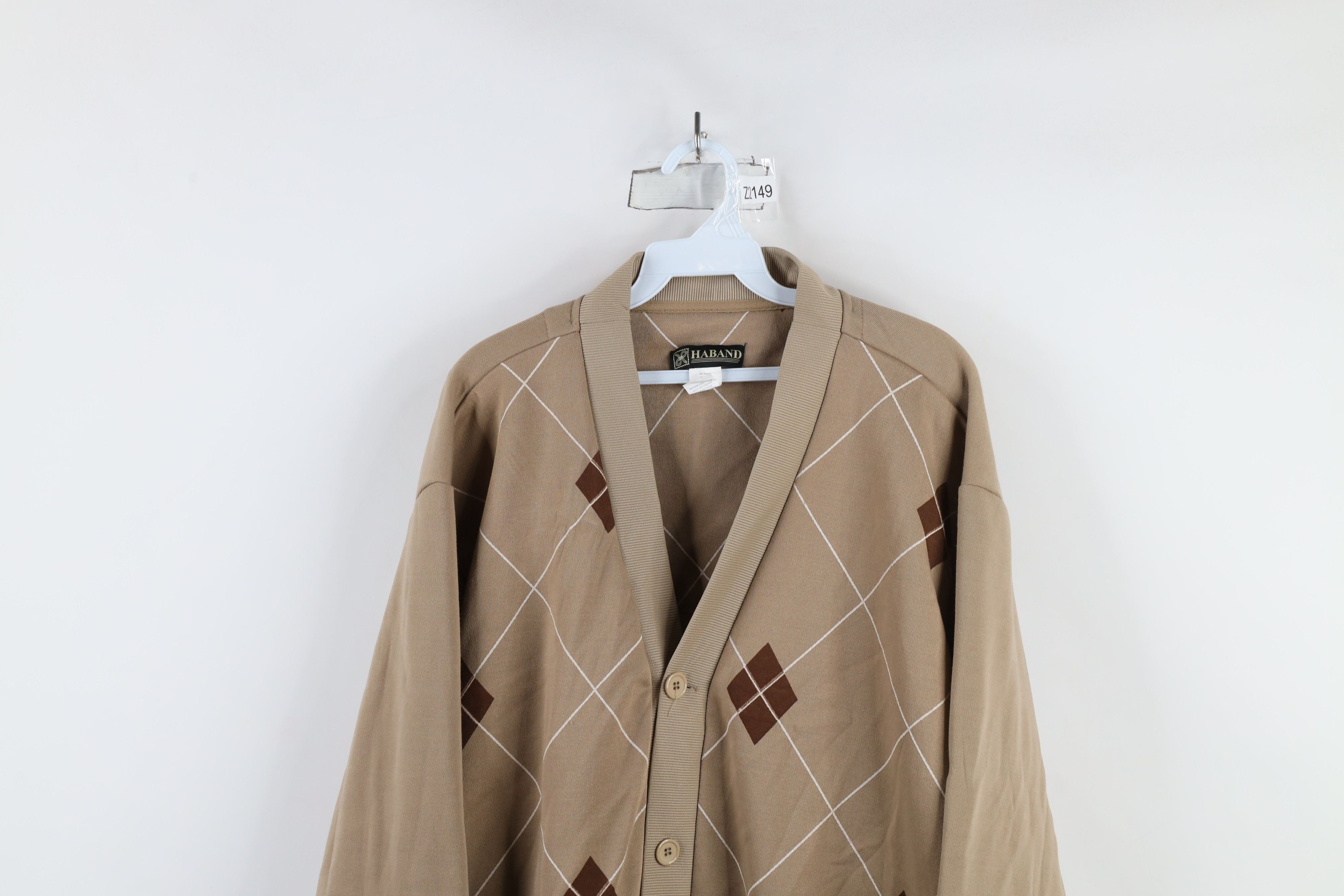 Vintage Vintage 90s Streetwear Button Cardigan Sweatshirt Beige Size US XL / EU 56 / 4 - 2 Thumbnail