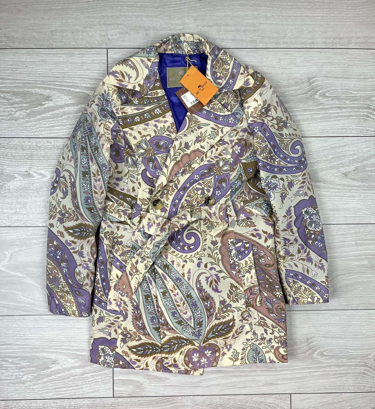 Etro New Etro Multicolor All Over Print Nylon Trench Coat Jacket Size US M / EU 48-50 / 2 - 1 Thumbnail