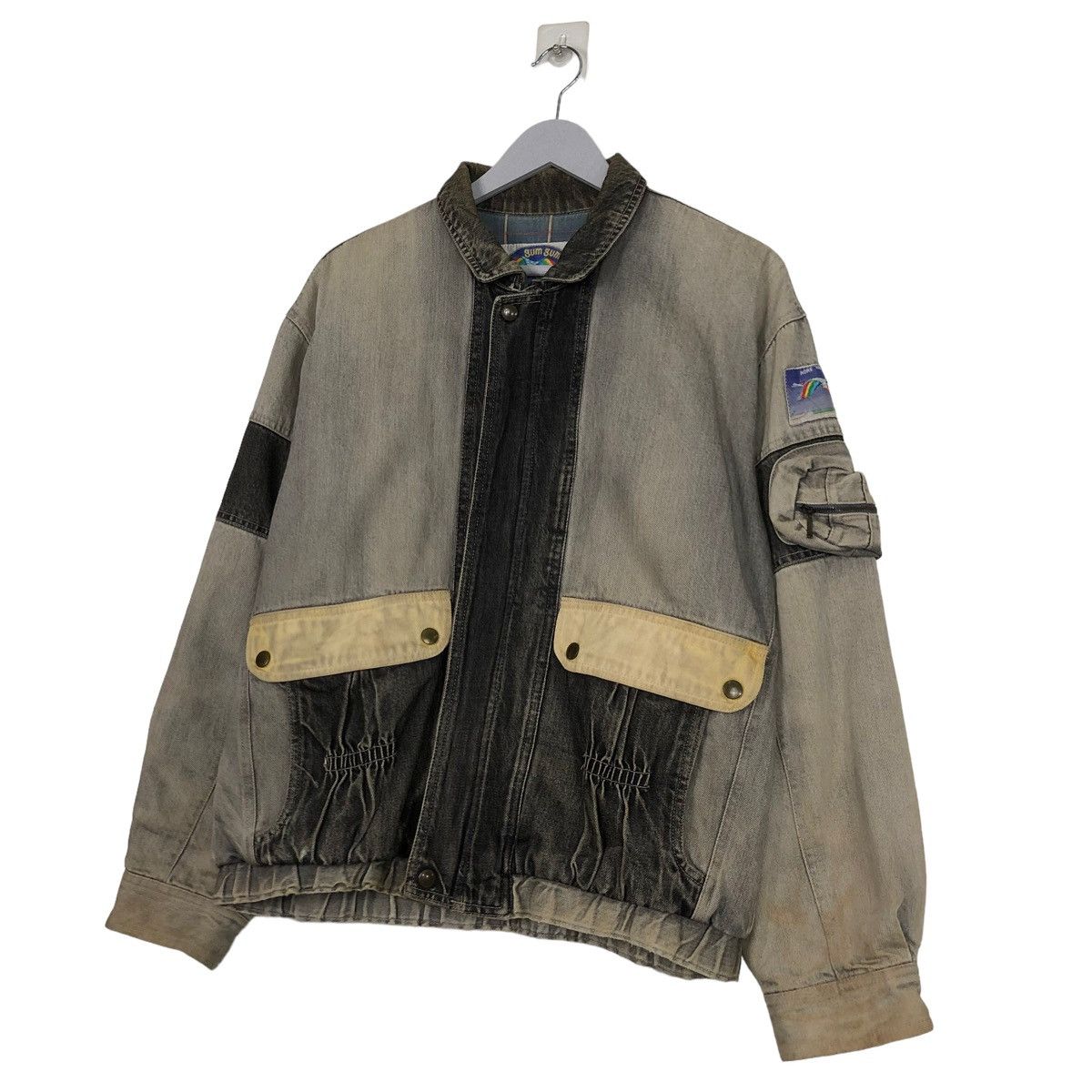 Issey Miyake × Japanese Brand STEAL💥90s GUM GUMEX DENIM RIOT BOMBER JACKET Size US M / EU 48-50 / 2 - 3 Thumbnail