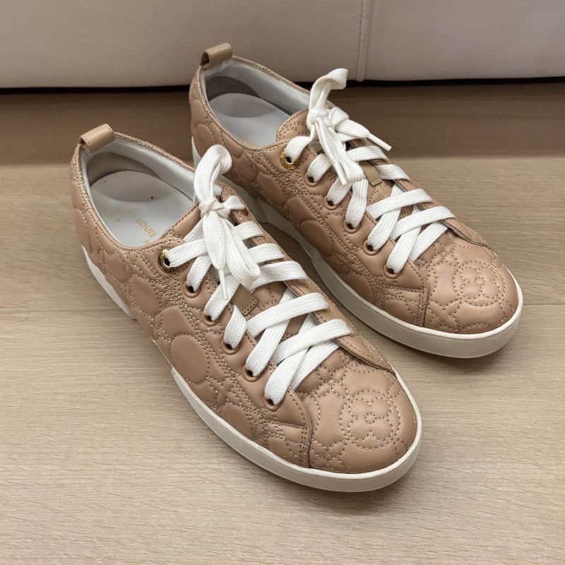 Louis Vuitton Louis Vuitton Pink Embroidered Low-top Sneakers - Size US 6.5 / EU 39-40 - 9 Thumbnail