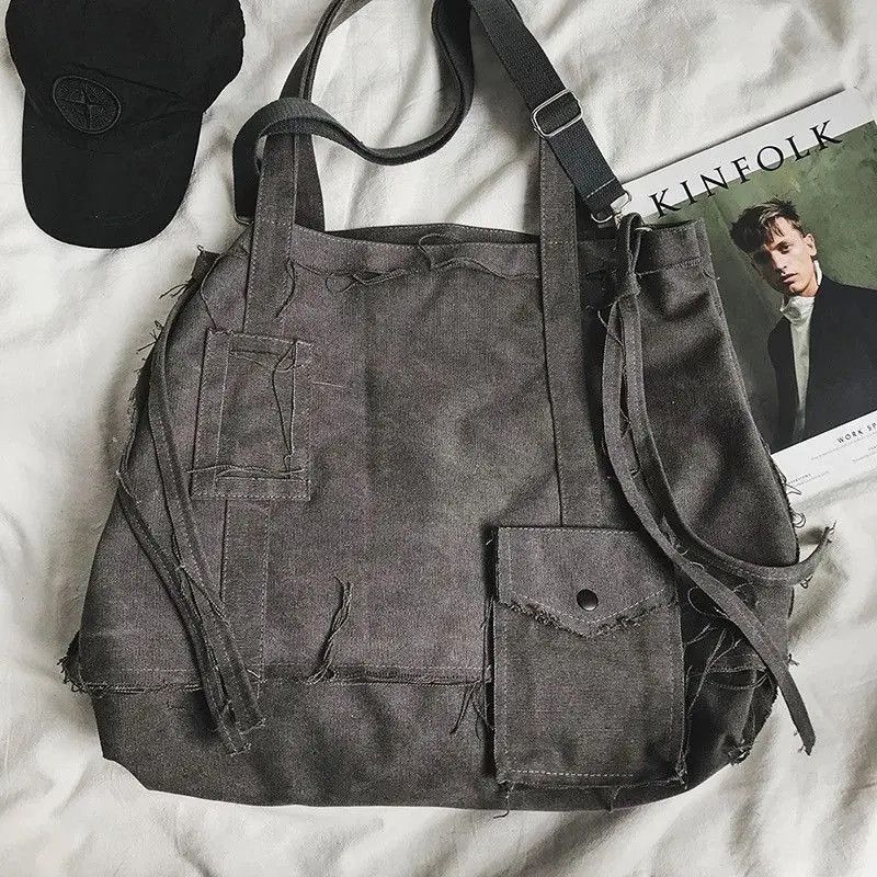 Japanese Brand × Vintage Vintage Canvas School Big Shopping Bag Handbag Size ONE SIZE - 4 Thumbnail