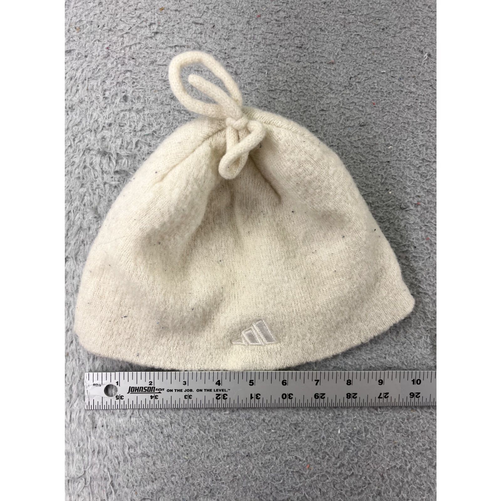 Adidas Adidas Beanie Hat Adult One Size White Knit Polyester Tied Knot Outdoor Ski Beanie Mens Womens Unisex Size ONE SIZE - 4 Thumbnail