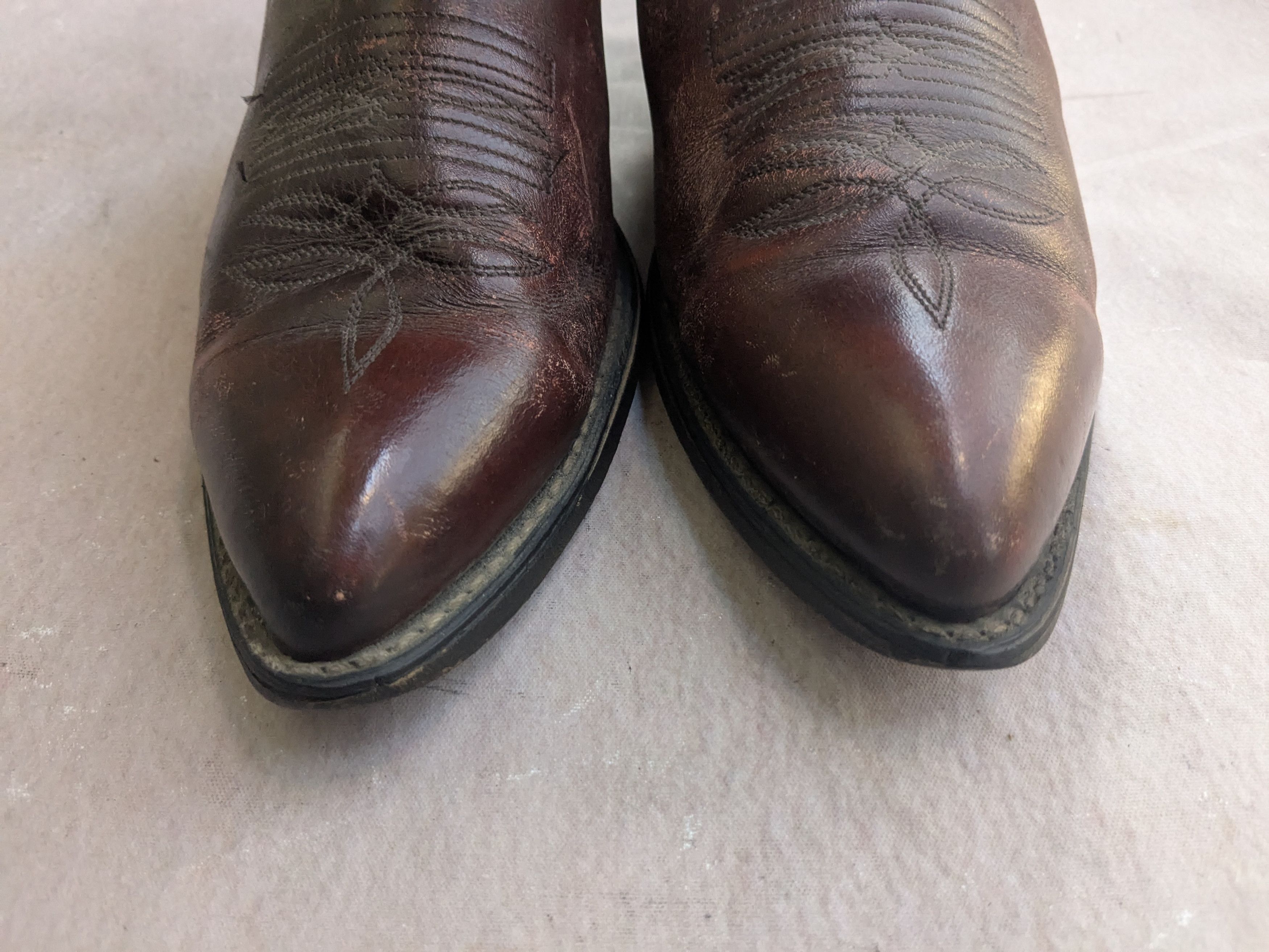 Vintage Acme Cowboy Boots Brown Leather 9 D USA Size US 9 / EU 42 - 2 Thumbnail