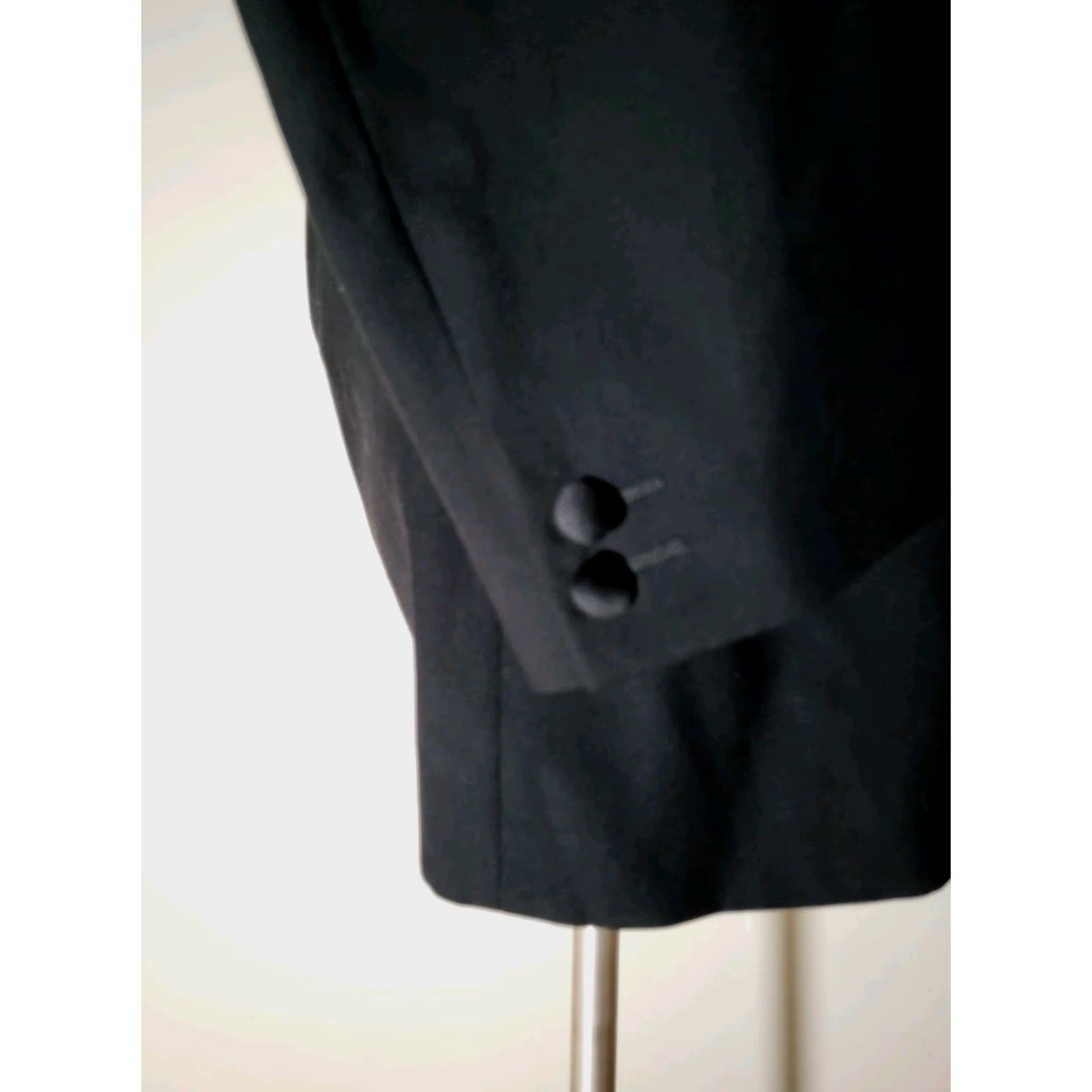 Canali VINTAGE canali Milano Blazer Jacket Double-Breasted Peak Lapel Black Wool 44L Mens Blazer Jacket Coat 54 Size 44R - 5 Thumbnail