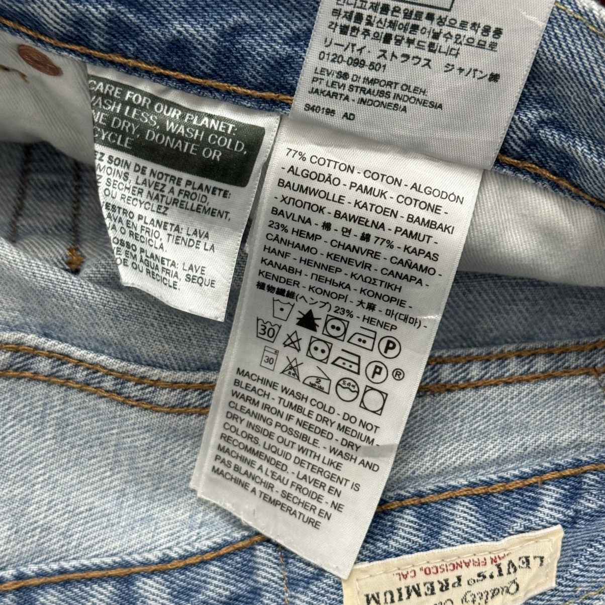 Levi's Levis 551 Big E Hemp Repaired Denim Pants Size US 35 - 18 Thumbnail
