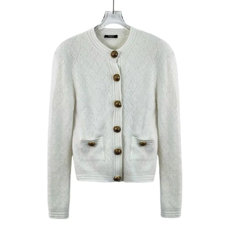 Balmain Balmain White Women's Cardigan in XS 0089 Size XS / US 0-2 / IT 36-38 - 1 Thumbnail
