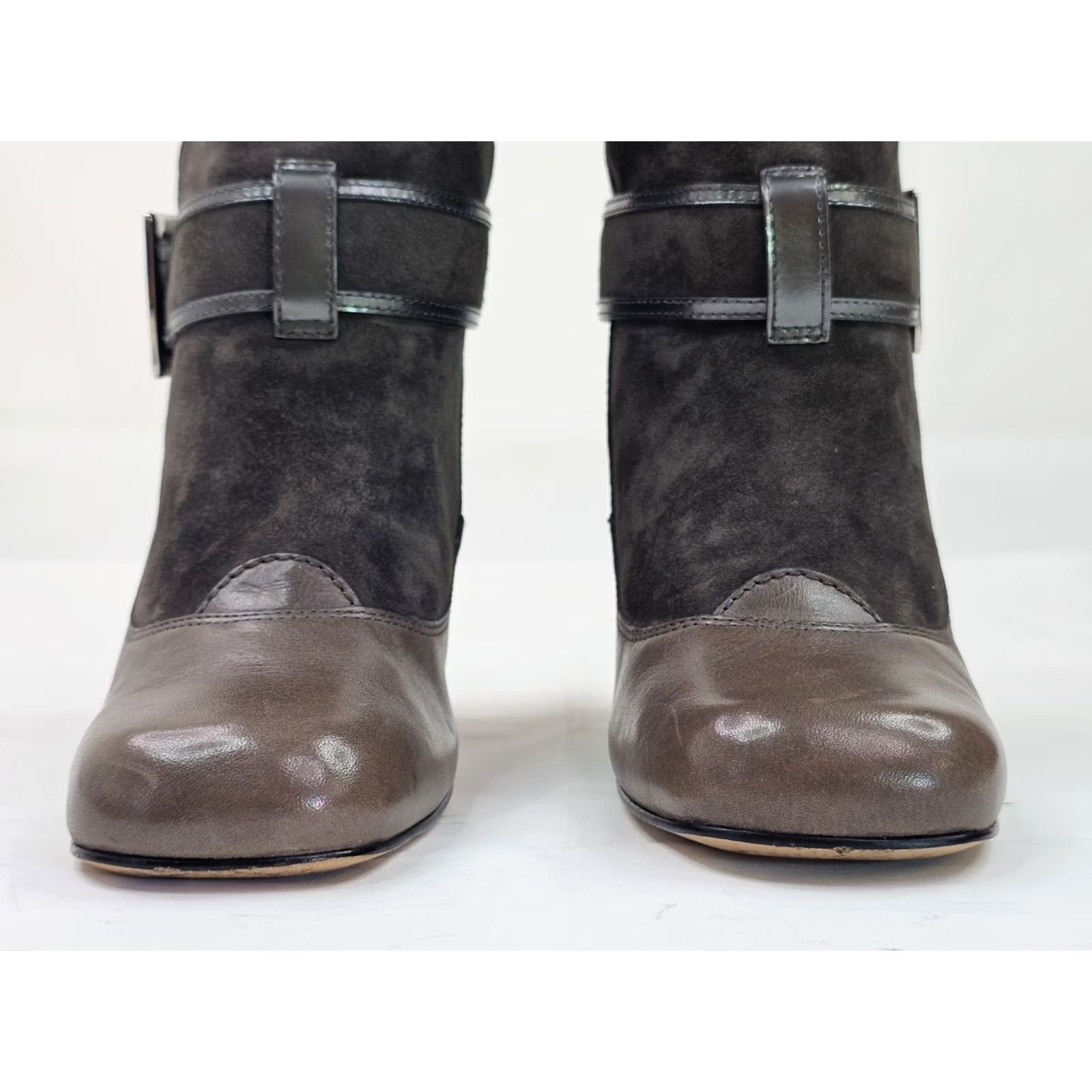 Cole Haan Cole Haan Yolanda Nike Air Tall Riding Boot Women 8B Taupe Gray Suede High Heel Riding Boot Leather Buckle Knee High Adult Women Size US 8 / IT 38 - 2 Thumbnail