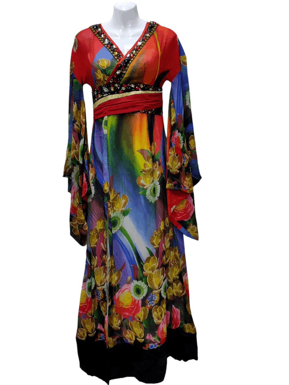 Japanese Brand Floral print maxi japanese dress Size S / US 4 / IT 40 - 1 Thumbnail