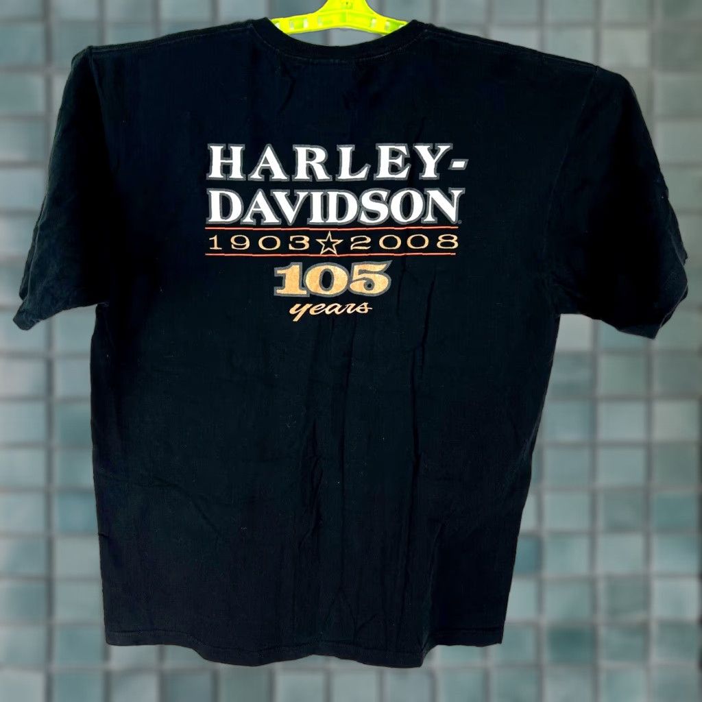 Harley Davidson VINTAGE Harley-Davidson T-Shirt Motorcycle Graphic 105 Years 2008 Mens XL Black Crew Neck Short Sleeve 100% Cotton Size US XL / EU 56 / 4 - 1 Thumbnail