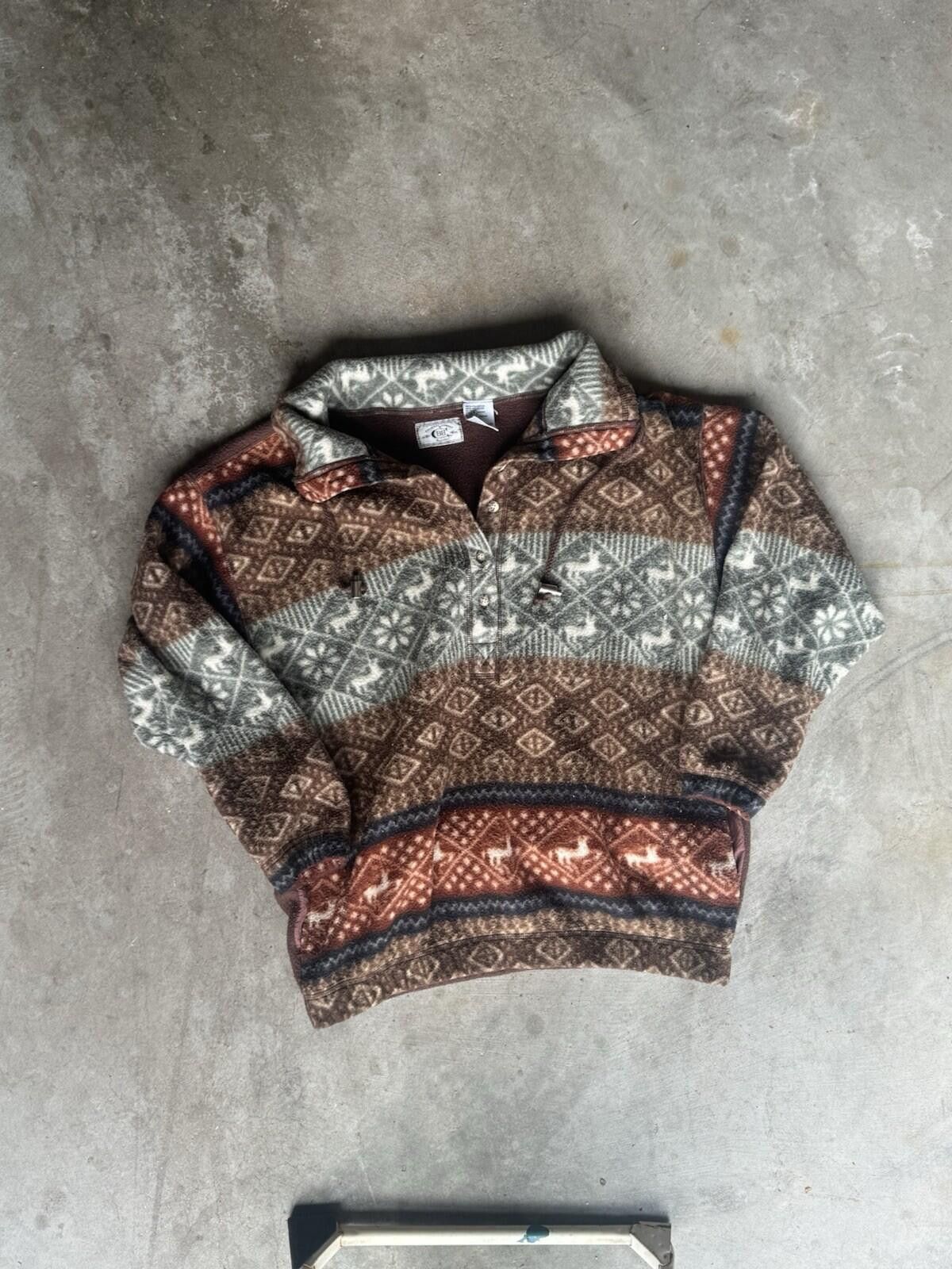 Bugle Boy Bugle Boy Company Blue Geometric Aztec Quarter Zip M Size US M / EU 48-50 / 2 - 1 Thumbnail